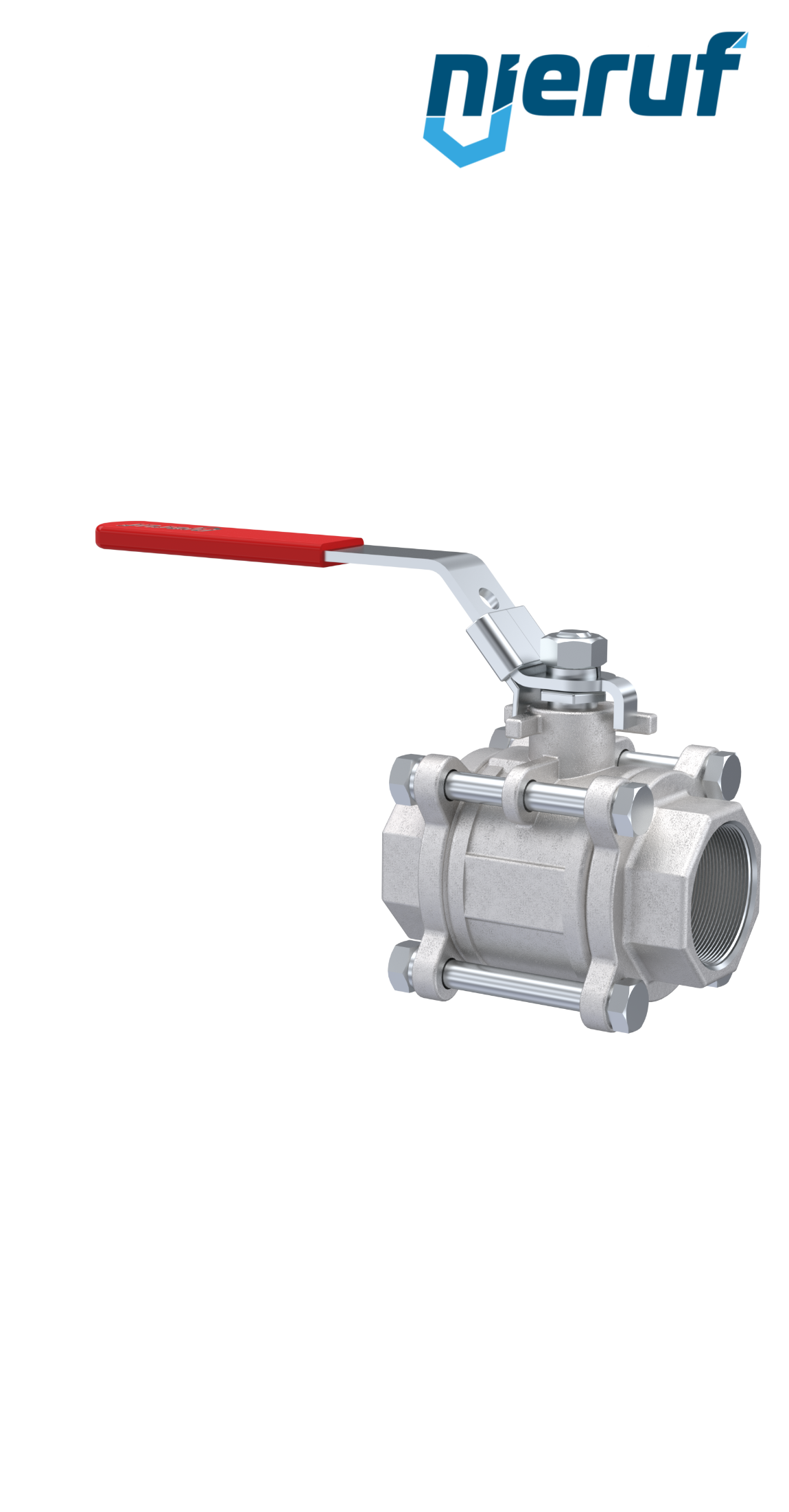 Dreiteiliger Edelstahl-Kugelhahn DN100 - 4" Zoll Innengewinde