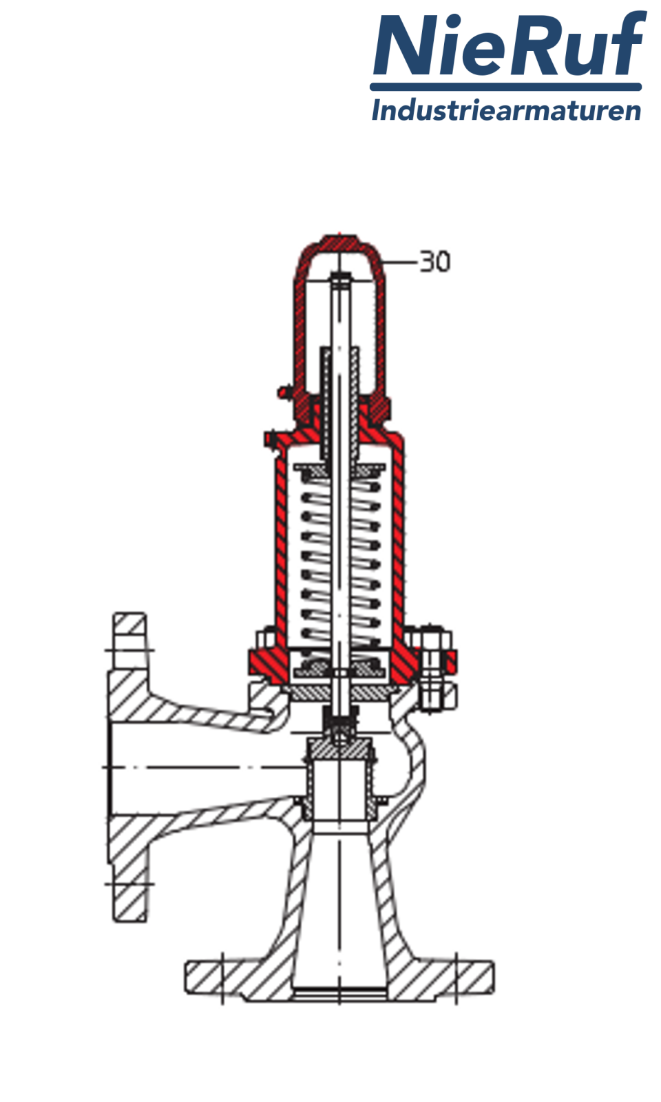 Flansch-Sicherheitsventil DN100/DN100 SF0101, Grauguss EN-JL1040  EPDM, ohne Hebel