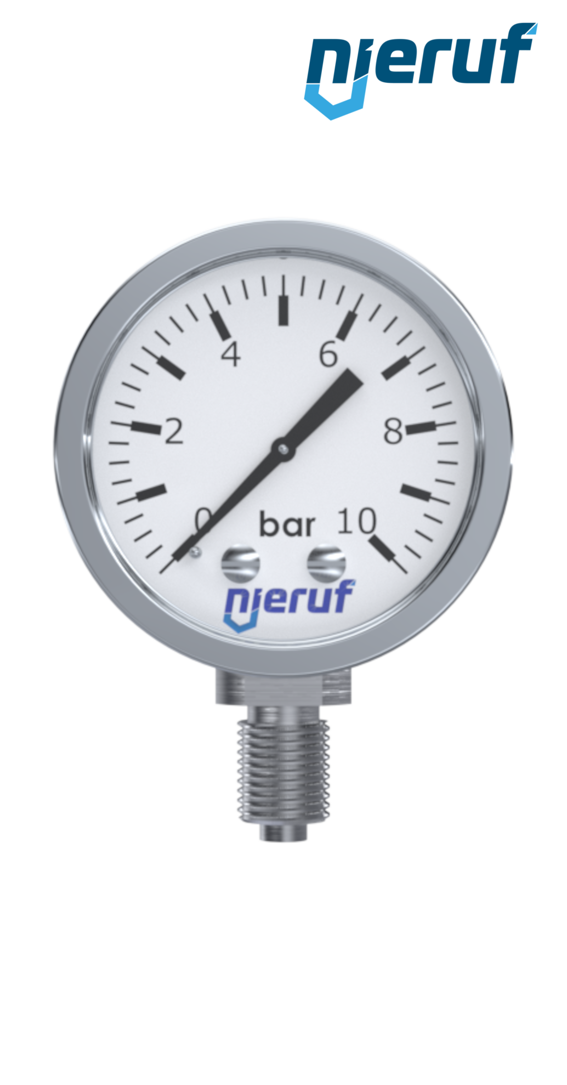 Manometer G 1/4" radial 50 mm Edelstahl MM05 0 - 10,0 bar Manometer G 1/4" radial 50 mm Edelstahl MM05 0 - 10,0 bar