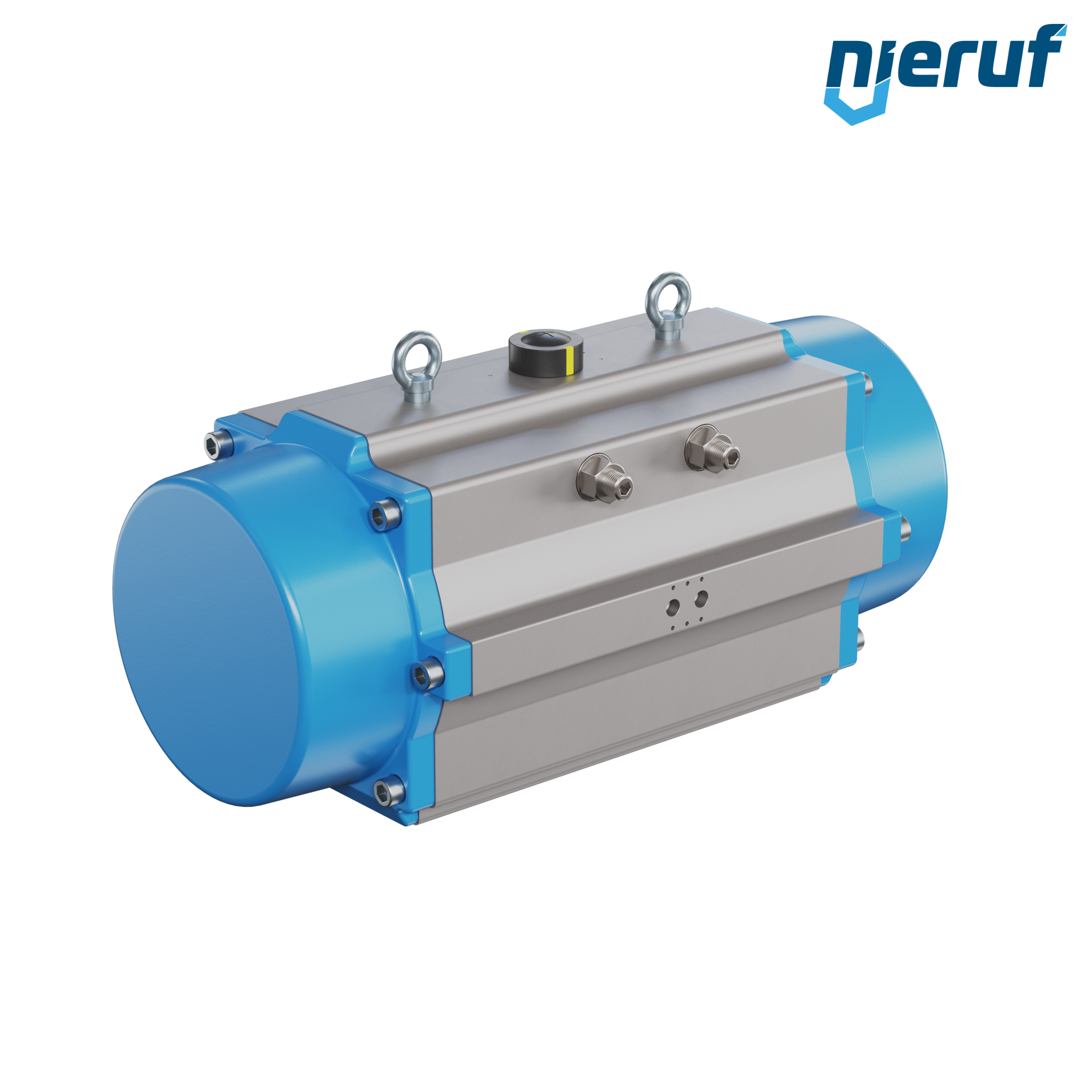 Pneumatischer Antrieb AN02 einfachwirkend, federschließend Hochtemperatur-Version GS-350 90° mit 9 Federn