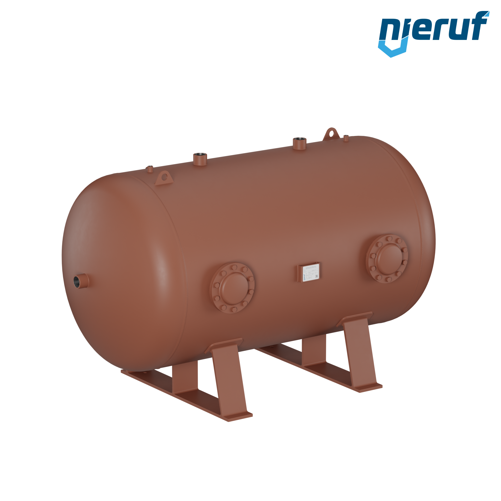 Vakuumbehälter liegend BE03 1500 Liter, -1-3 bar, Stahl grundiert