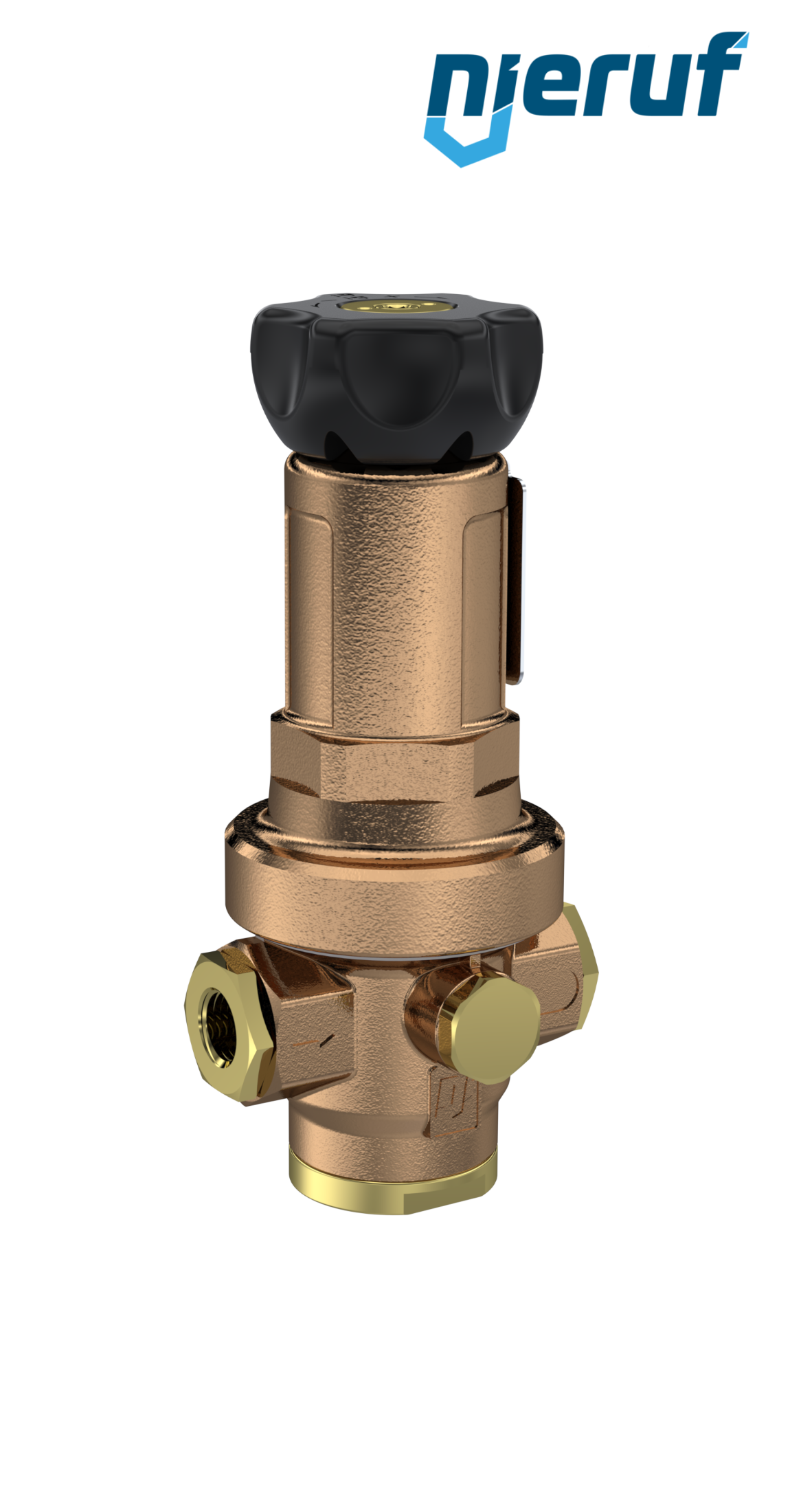 Präzisions-Druckregler mit Sekundärentlüftung 1/4" Zoll DM14 Rotguss FKM 0,5 - 15 bar