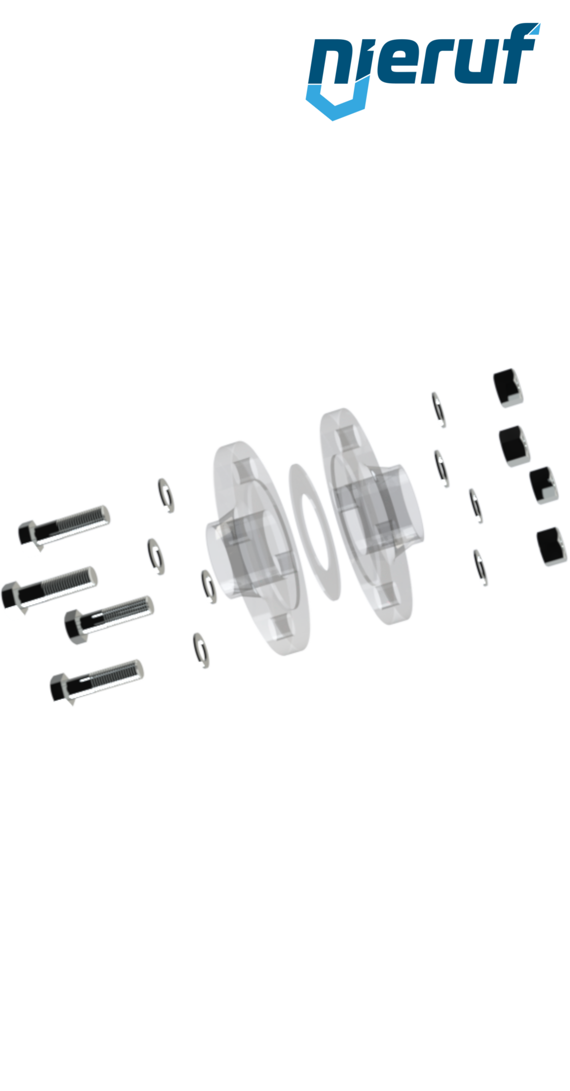 Verbindungsset Flansch/Flansch DN65 - 2 1/2" Zoll für Flansch PN40 Edelstahl