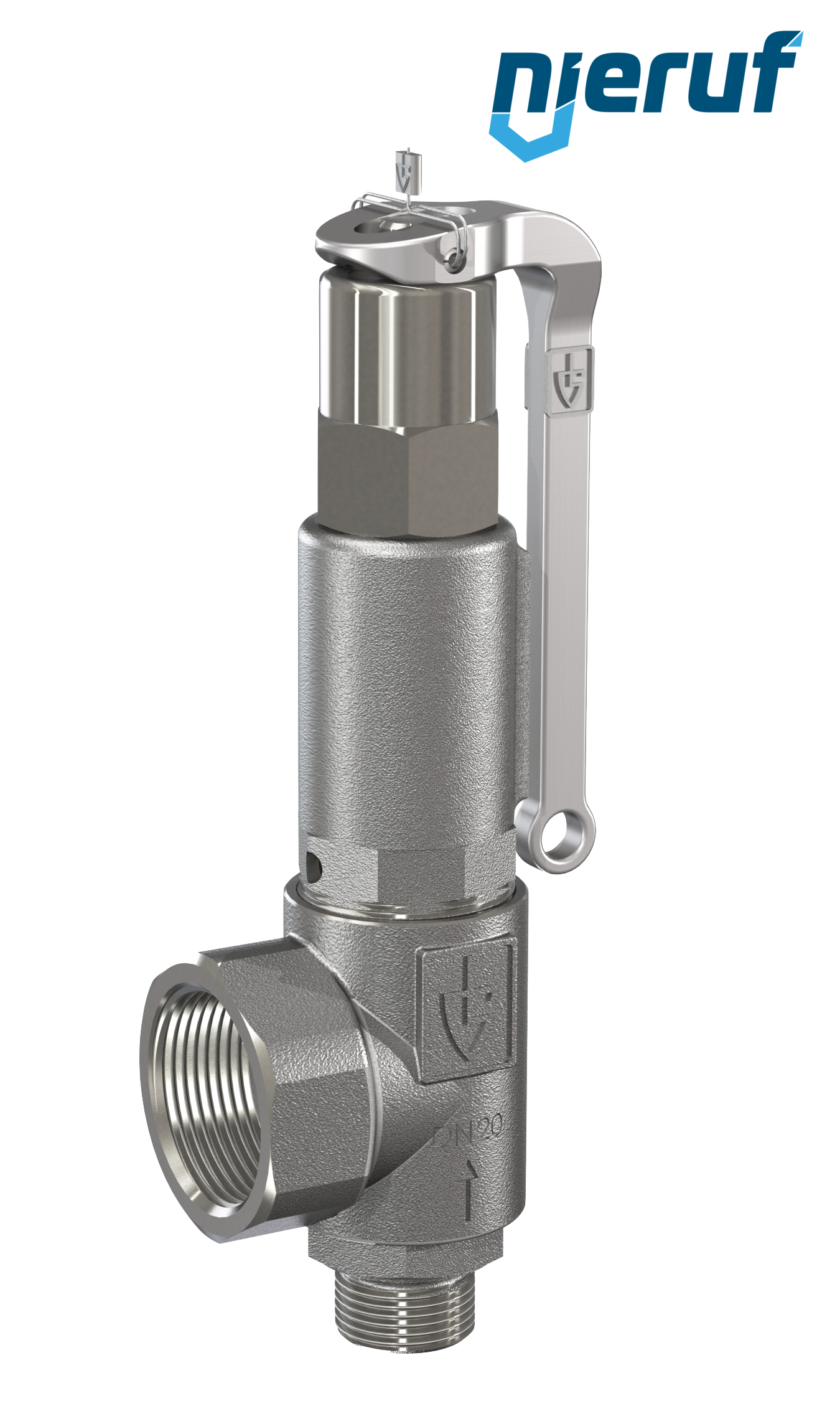 Sicherheitsventil 3/4" AG  x 1 1/4" IG SV09 neutrale gasförmige Medien, Edelstahl NBR, Hebel