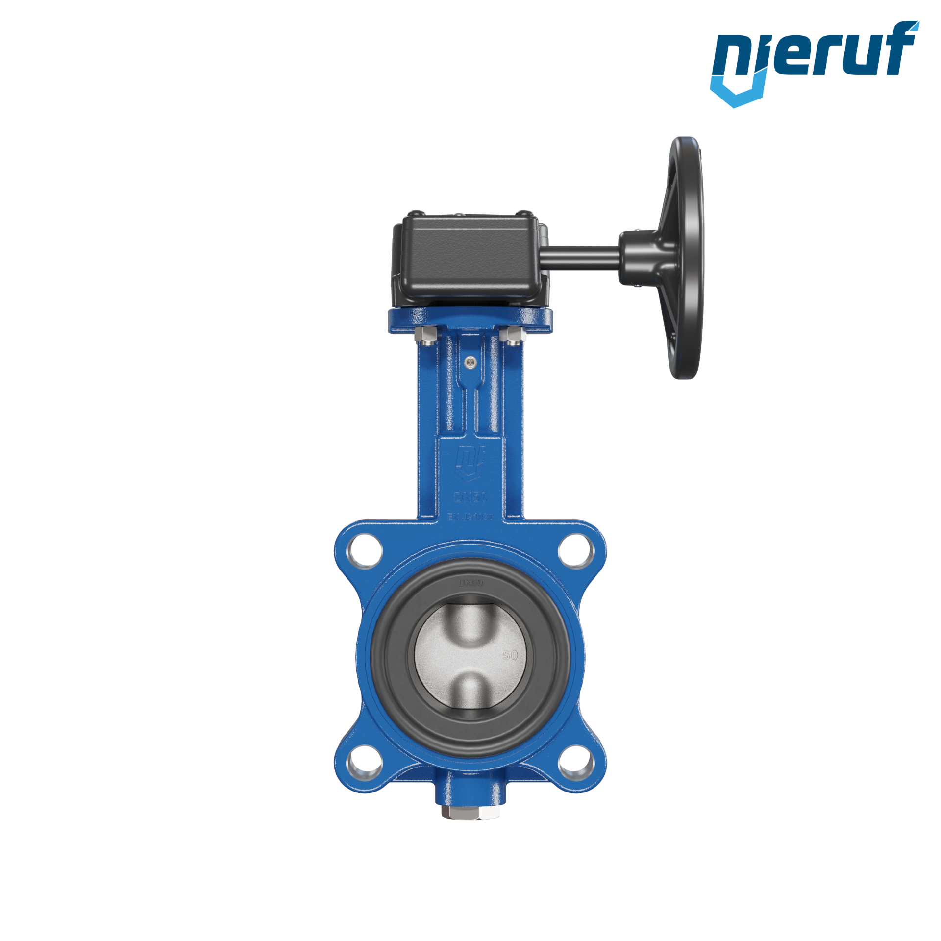 Absperrklappe AK02 DN 50 PN10-PN16 DVGW-Gas Schneckenradgetriebe