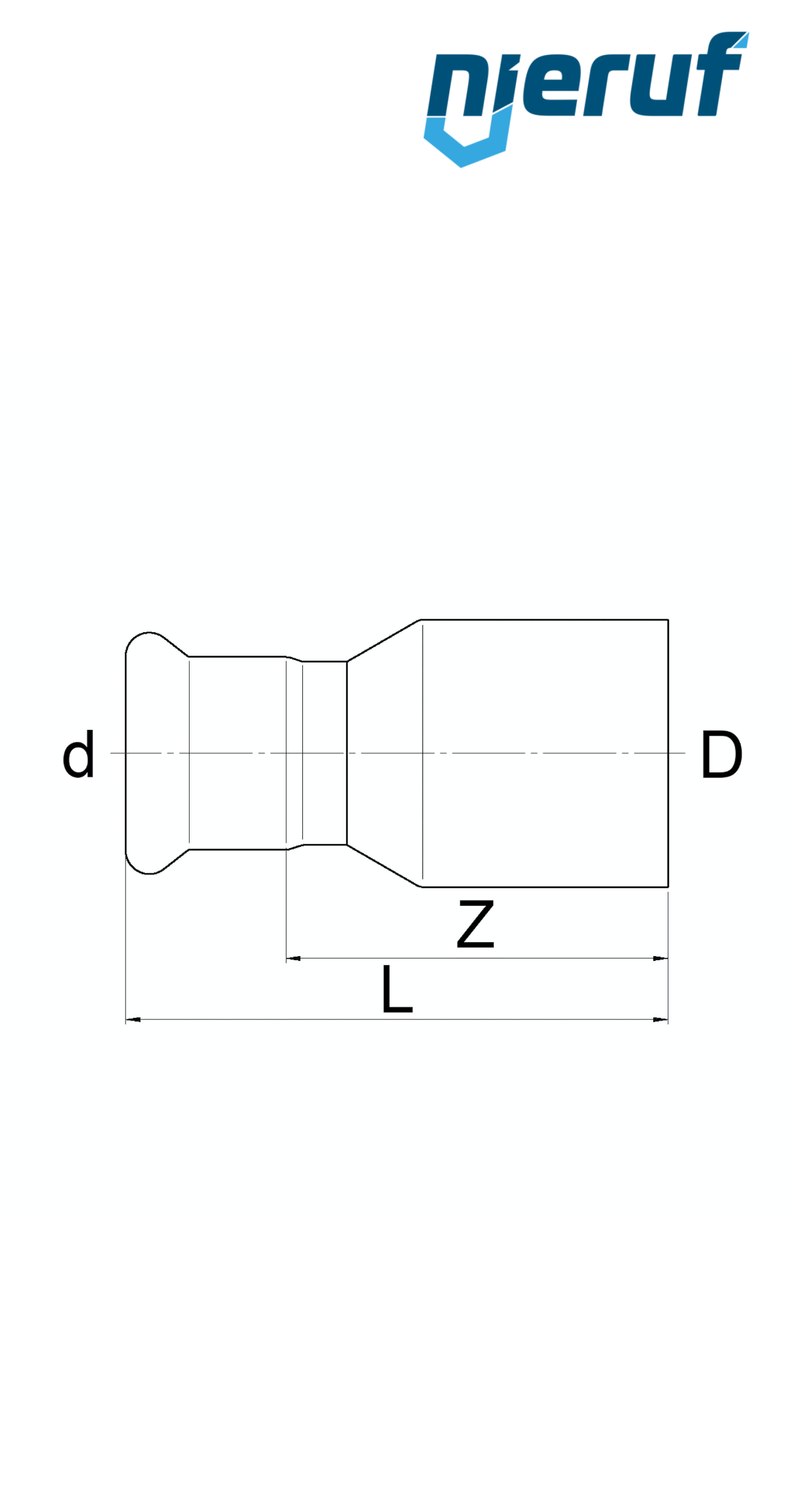 Reduzierstück Pressfitting A DN32 x DN20 Edelstahl