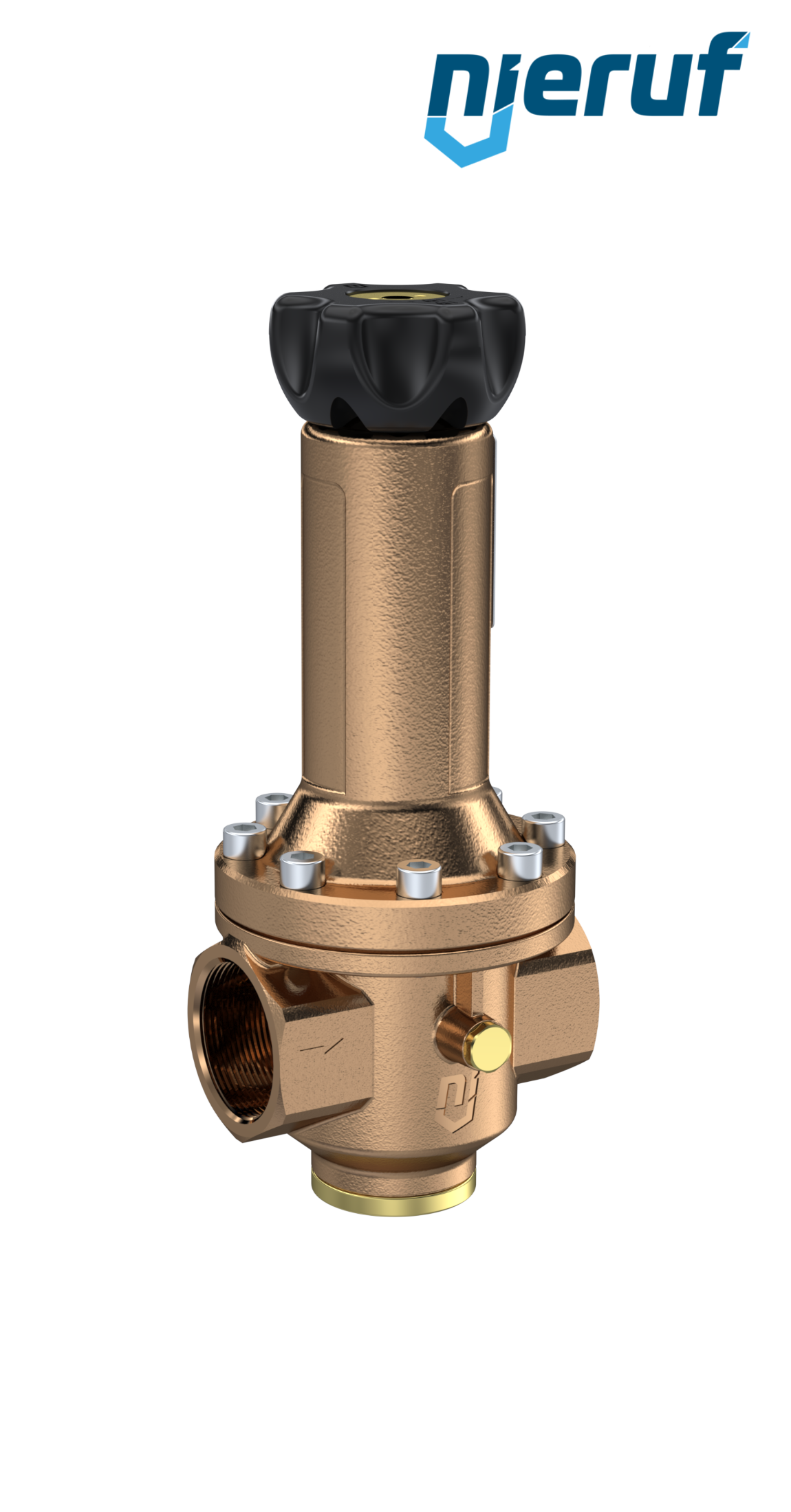 Präzisions-Druckregler mit Sekundärentlüftung 1 1/2" Zoll DM14 Rotguss FKM 0,5 - 15 bar