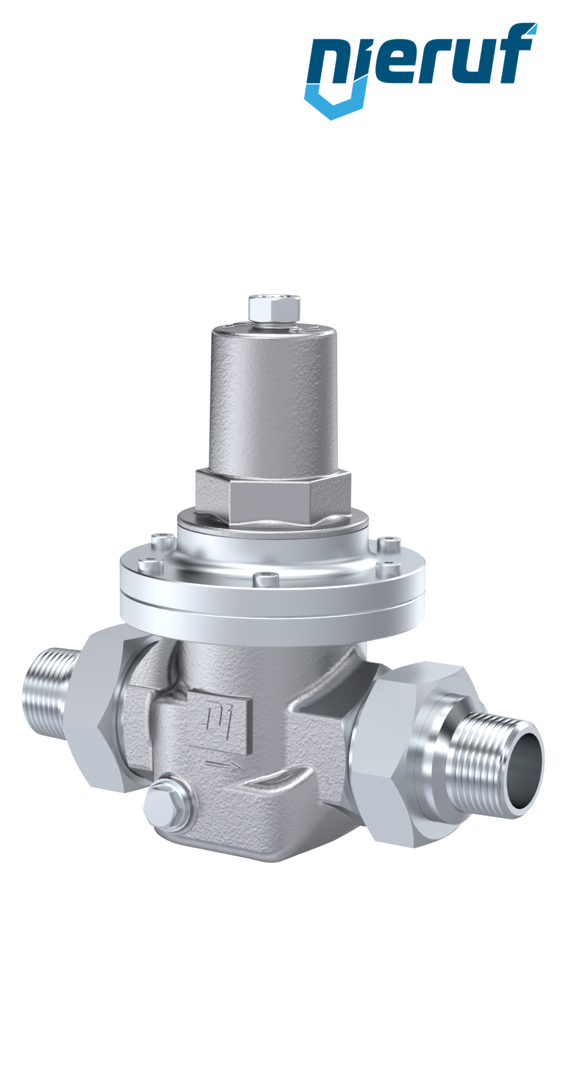 Niederdruck-Druckminderer Außengewinde 1 1/4" Zoll DM12 Edelstahl FKM 0,2 - 2,0 bar