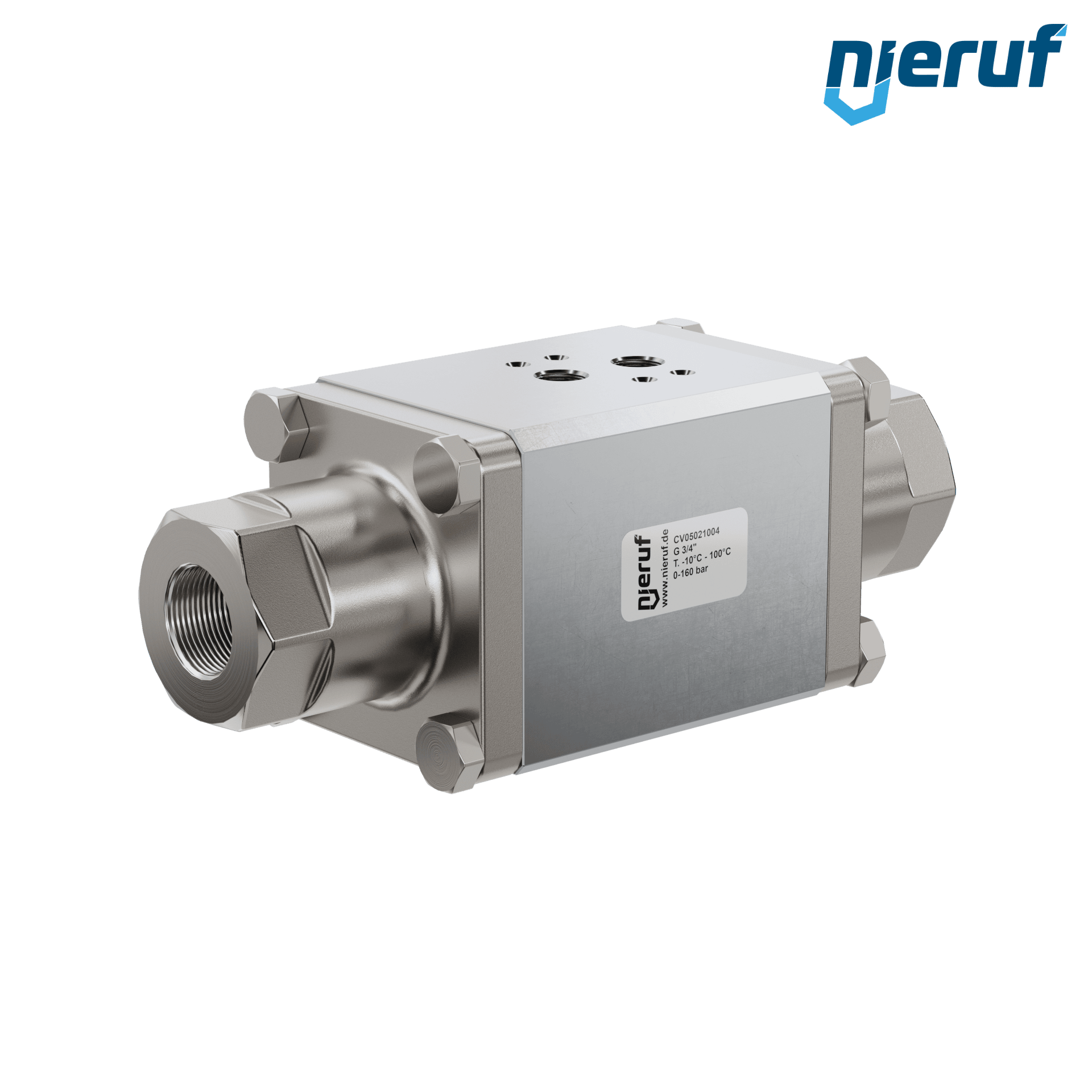 2/2-Wege-Coaxial-Ventil CV05 3/4" Zoll IG - DN20 Edelstahl max. 160 bar NC - für Wasser Anwendung