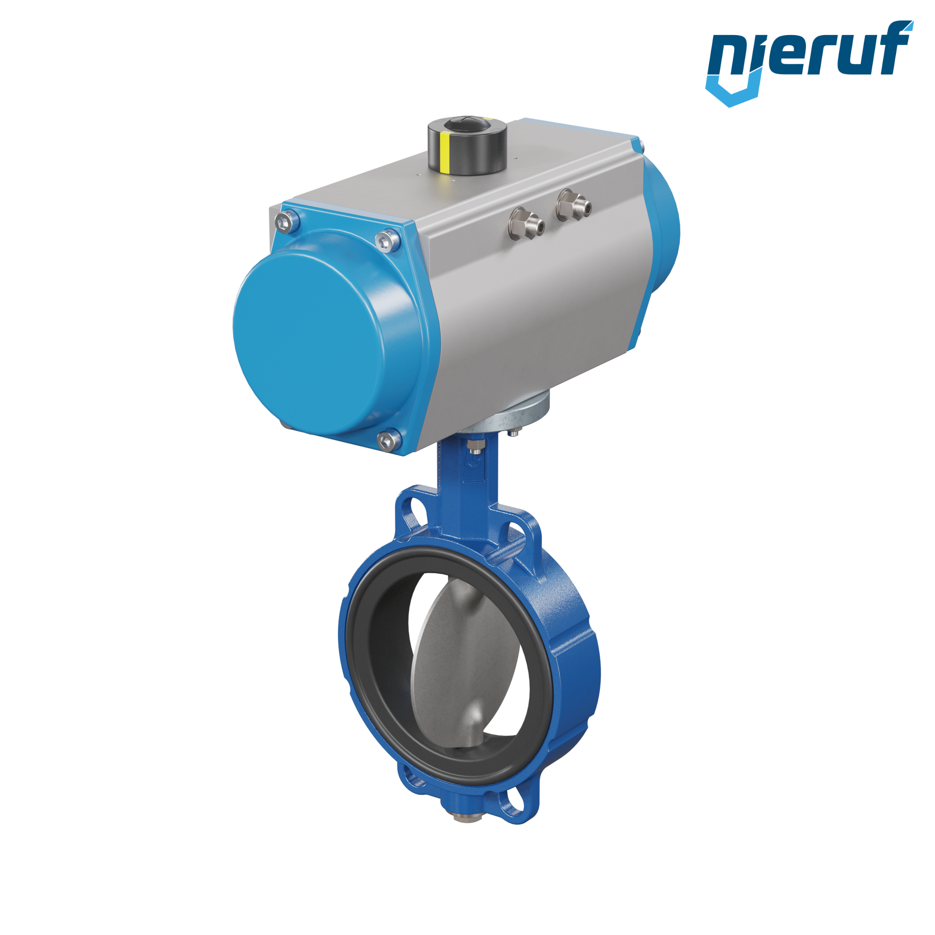 Absperrklappe DN 150 AK01 EPDM DVGW Trinkwasser, WRAS, ACS, W270 pneumatischer Schwenkantrieb einfachwirkend federöffnend