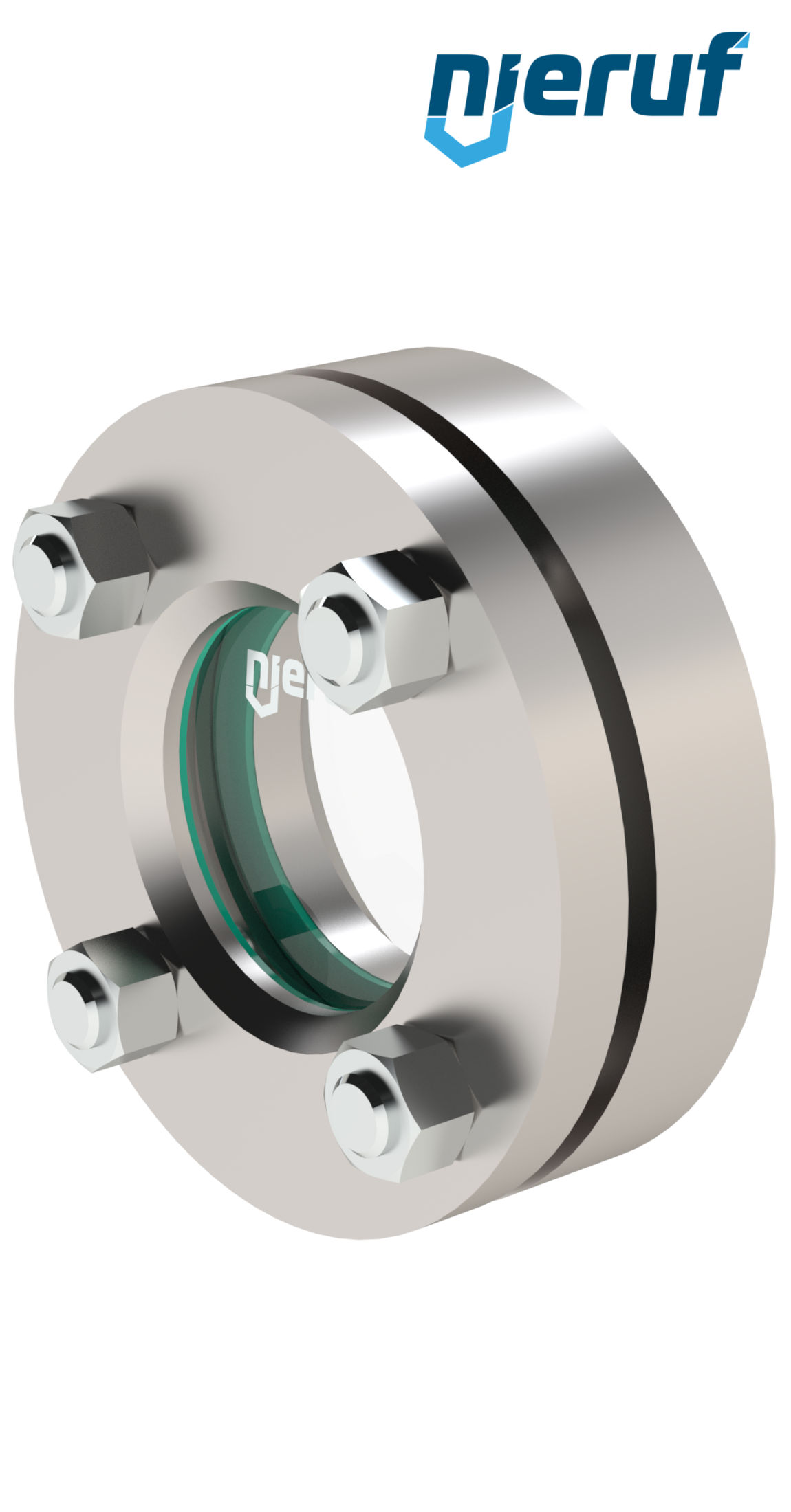 Behälter-Schauglas DN25 - 1" Zoll  BS02 Edelstahl 1.4571 Borosilikatglas 16bar