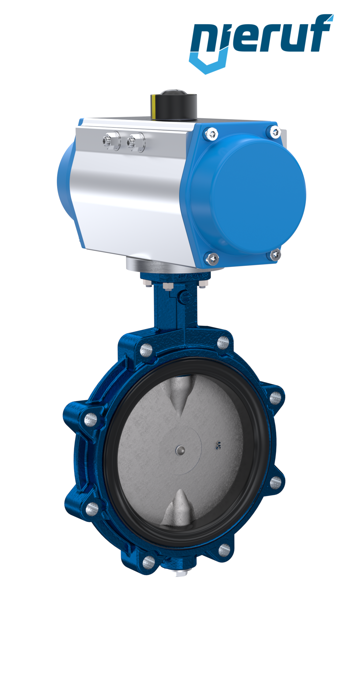 Absperrklappe DN 80 AK02 EPDM DVGW Trinkwasser, WRAS, ACS, W270 pneumatischer Schwenkantrieb einfachwirkend