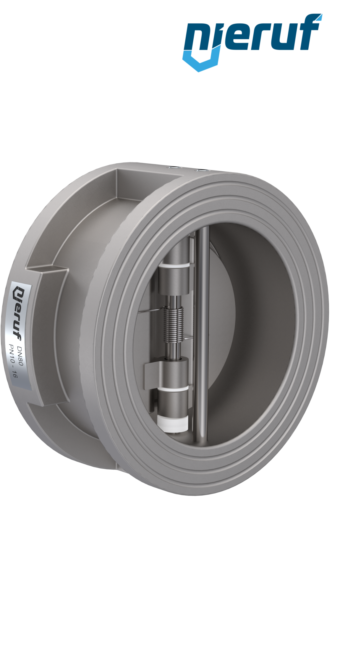 Doppelflügel-Rückschlagklappe DN80 DR03 Edelstahl 1.4408 FKM (Viton)