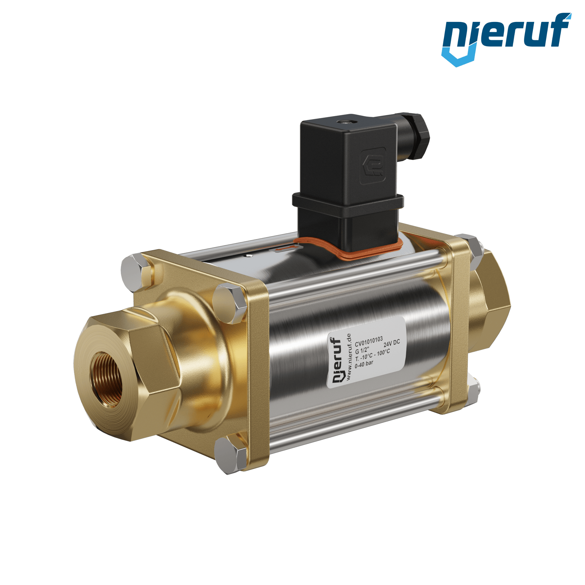 Coaxial-Ventil 1/2" Zoll IG - DN15 Messing 24V DC NO