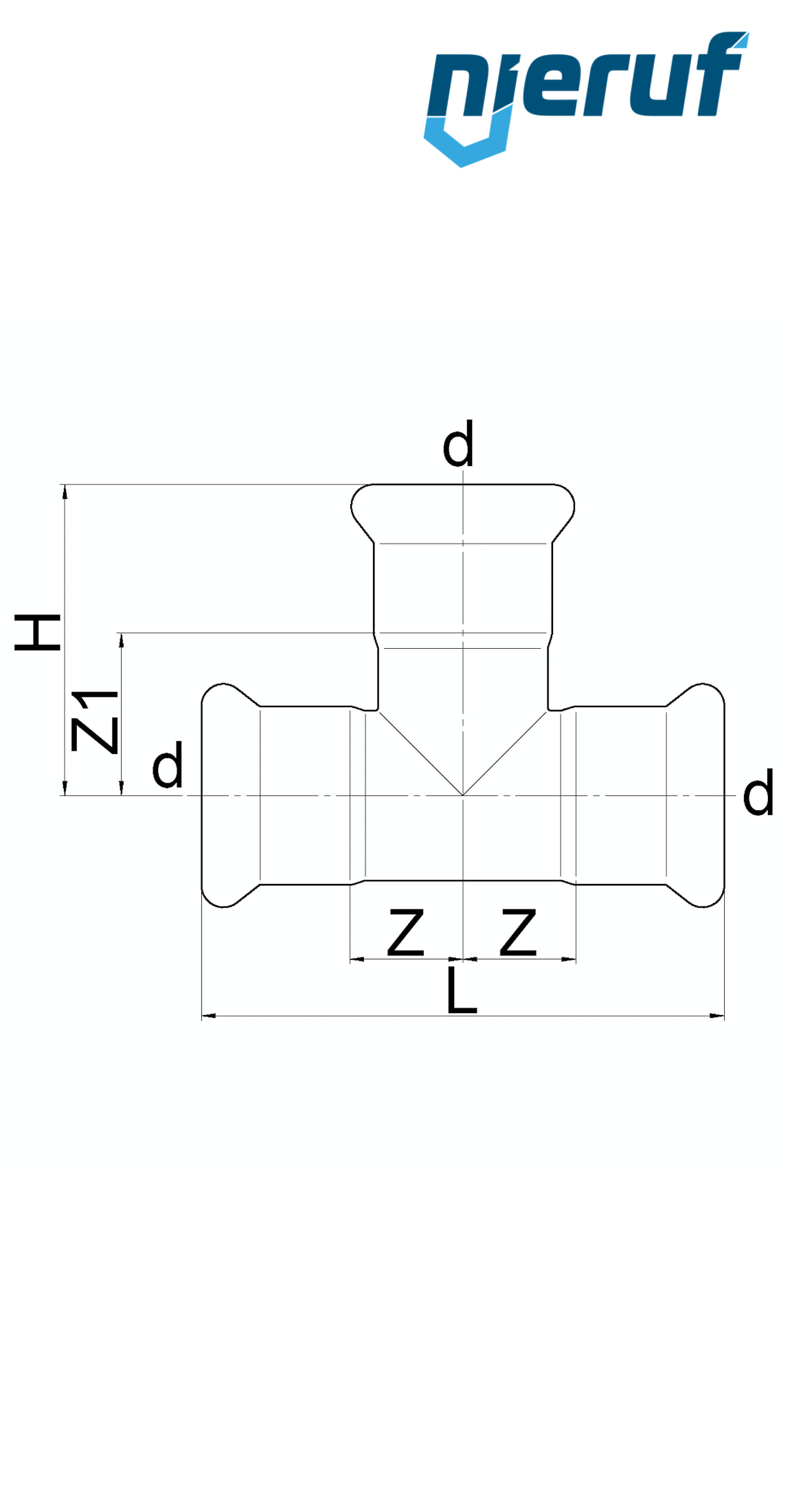 T-Stück Pressfitting I x I DN12 - 15,0 mm Edelstahl