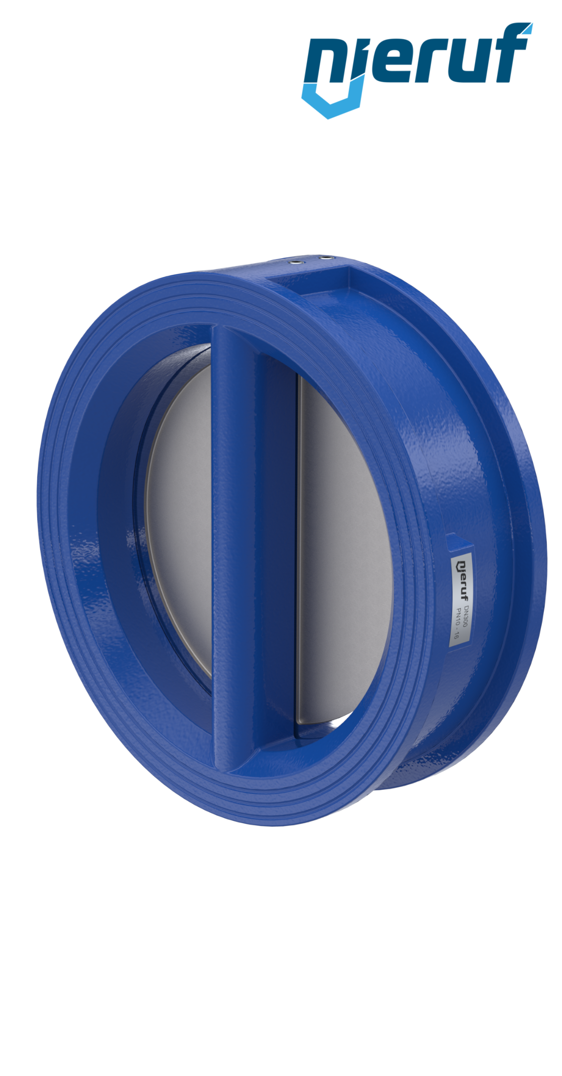 Doppelflügel-Rückschlagklappe DN300 ANSI150 DR02 ANSI 150 GGG40 epoxid-beschichtet blau 180µm EPDM