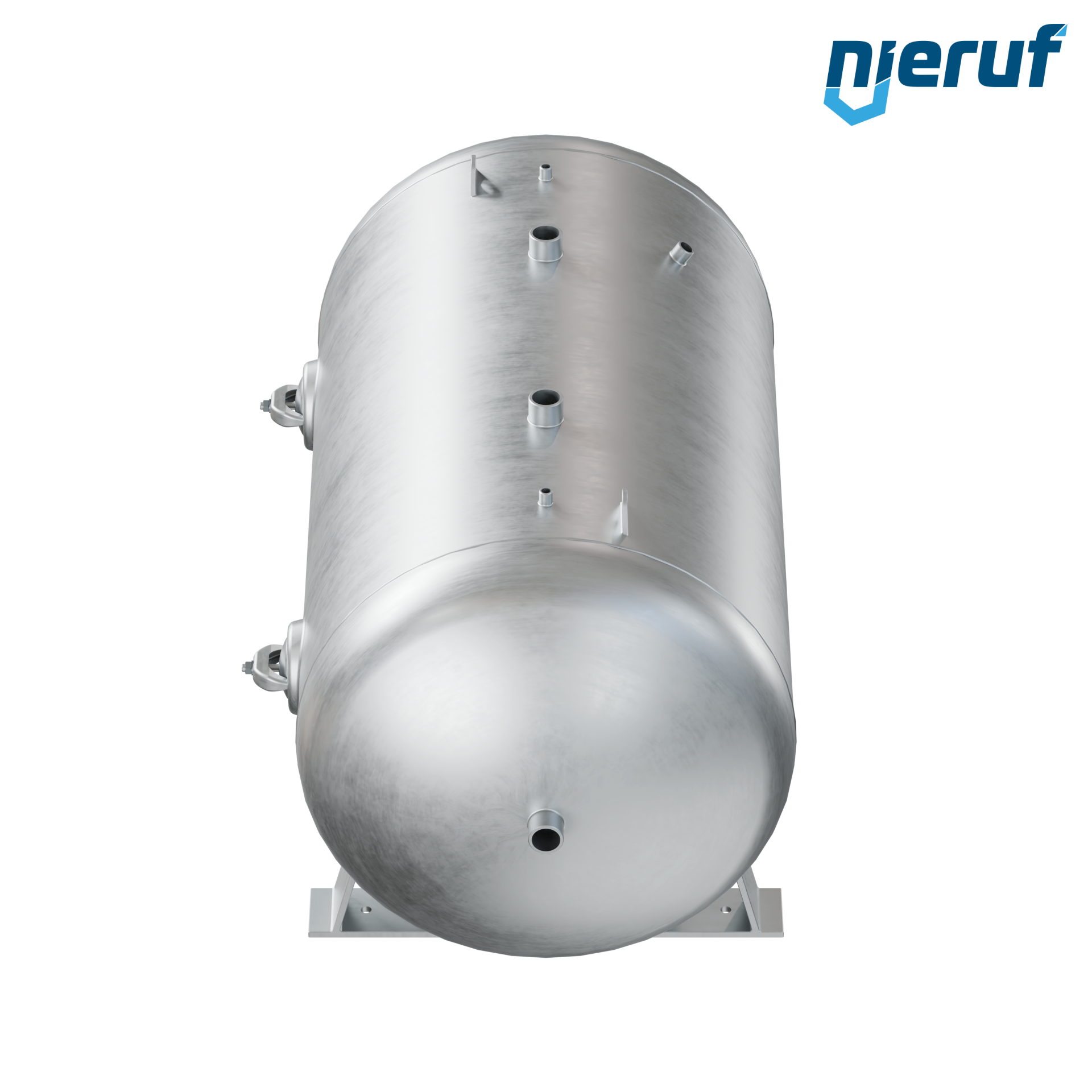Hochdruckbehälter liegend 1500 Liter, 0-41 bar, Stahl grundiert