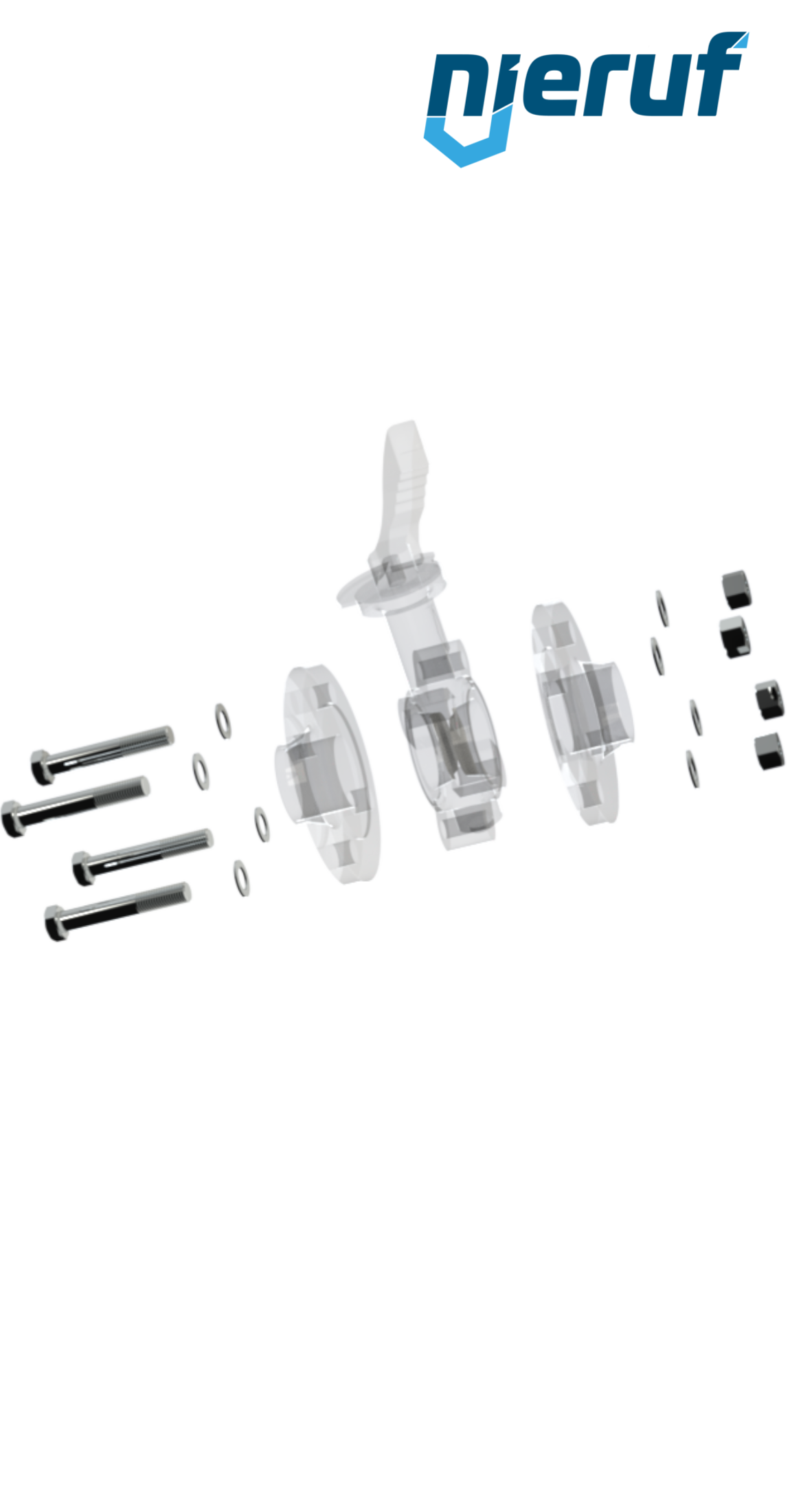 Verbindungsset Absperrklappe/Flansch DN40 - 1 1/2" Zoll für Flansch PN10 Edelstahl