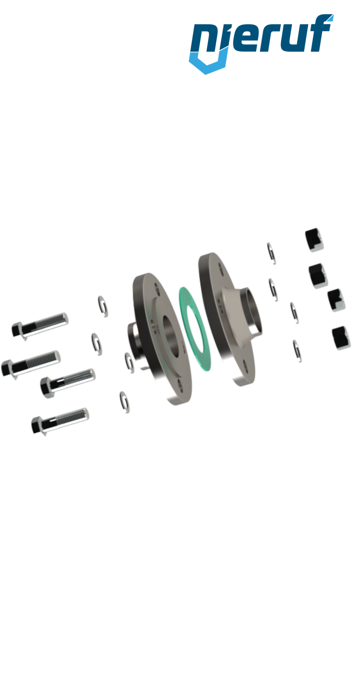 Verbindungsset Flansch/Flansch DN250 - 10" Zoll für Flansch PN40 Edelstahl