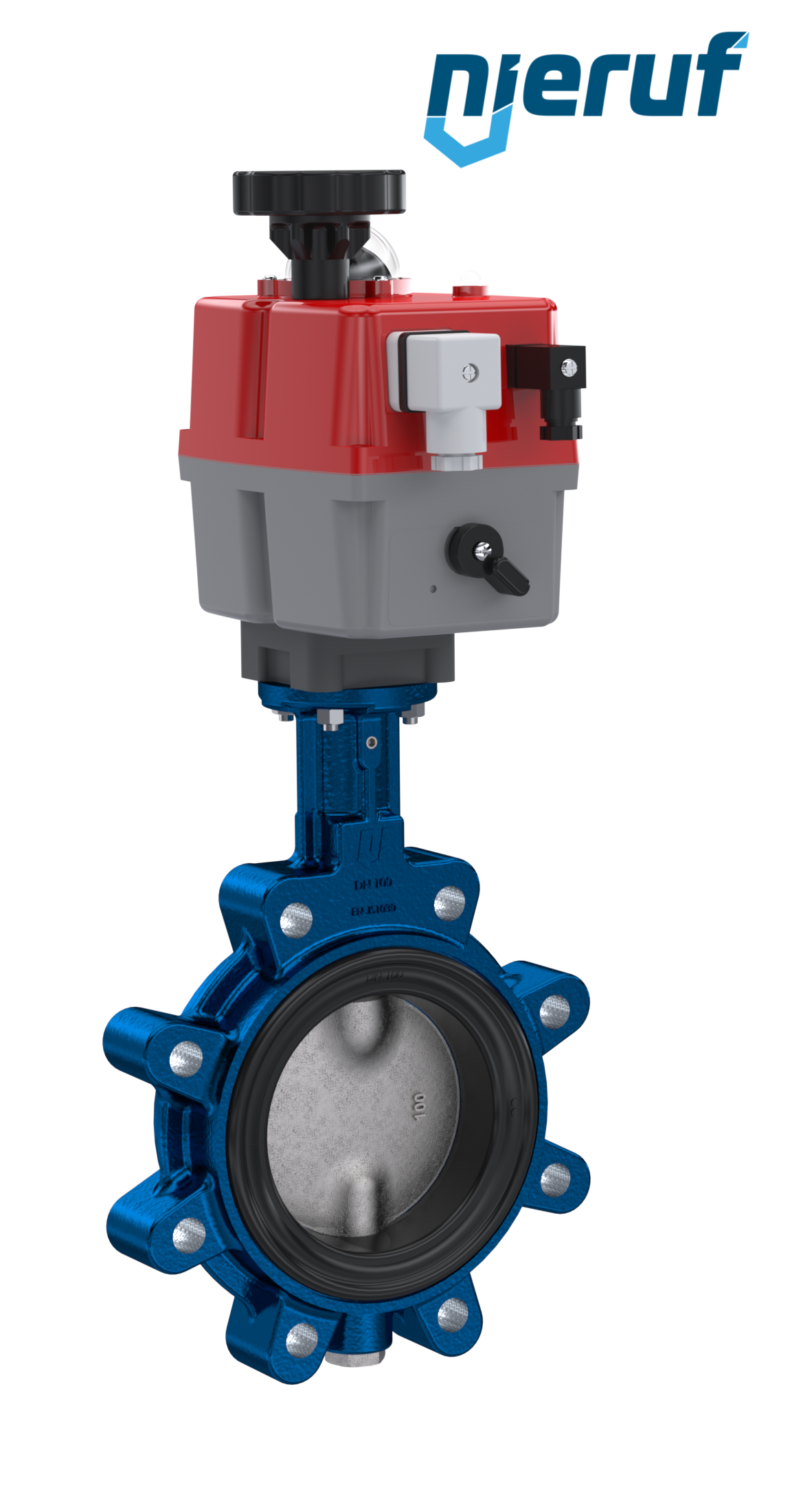 Absperrklappe DN 80 mit Gewindeaugen elektrischer Antrieb 24-240V DVGW Trinkwasser