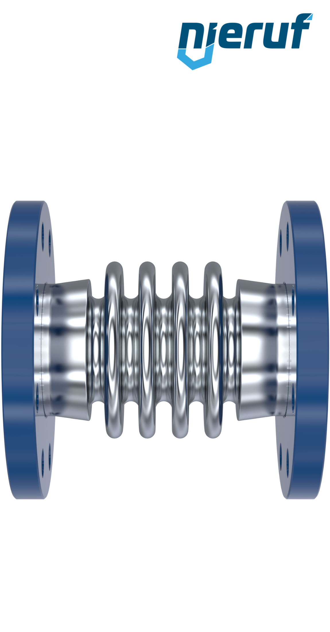 Axialkompensator DN65 Typ KP05 Bördelflansch und Edelstahl-Faltenbalg