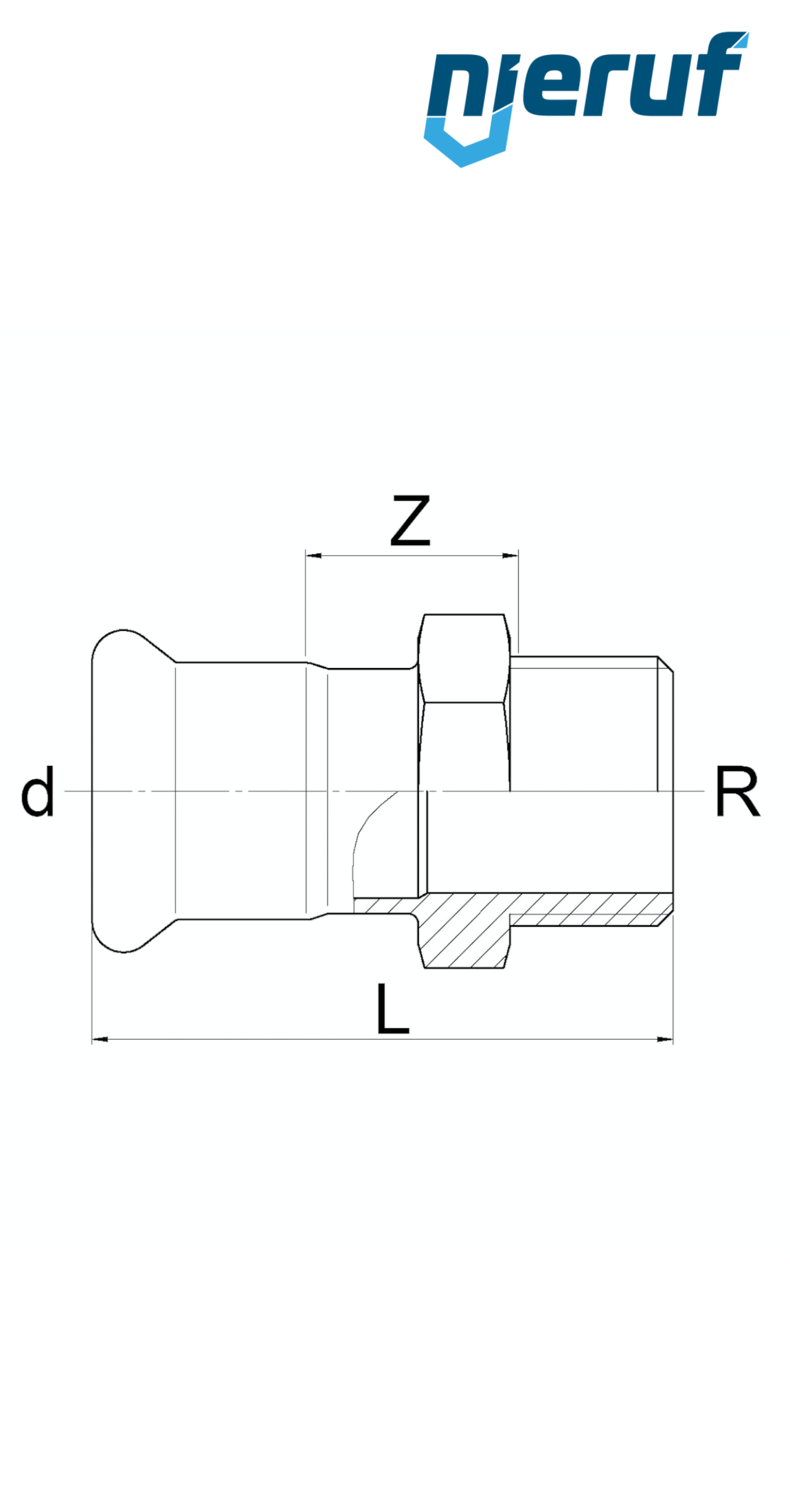 Übergangsstück I Pressfitting DN80 - 88,9 mm Aussengewinde 3" Zoll Edelstahl