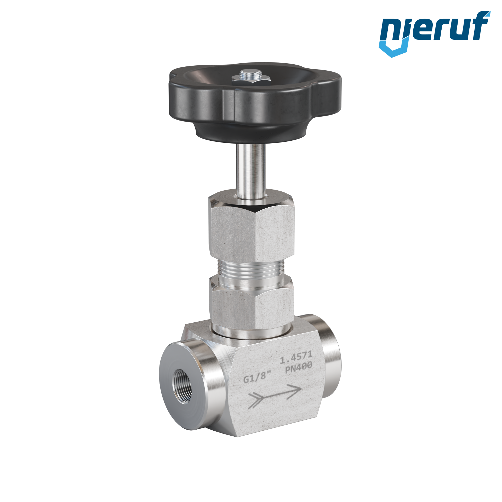 Hochdruck-Nadelventil  1/8" Zoll NV01 Edelstahl 1.4571