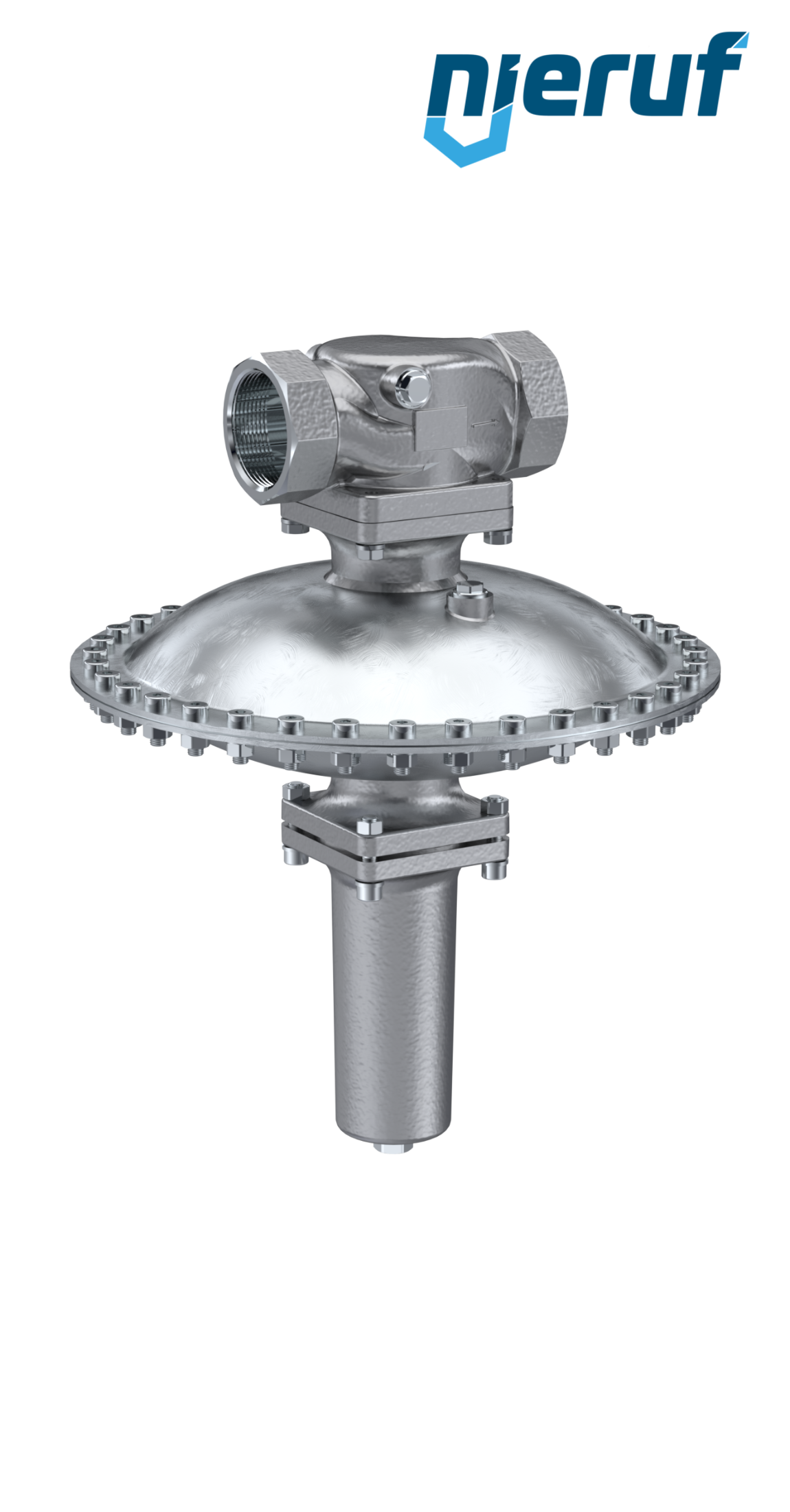 mbar-Druckminderer DN50 DM23 Innengewinde NPT Edelstahl FKM 7 - 100 mbar