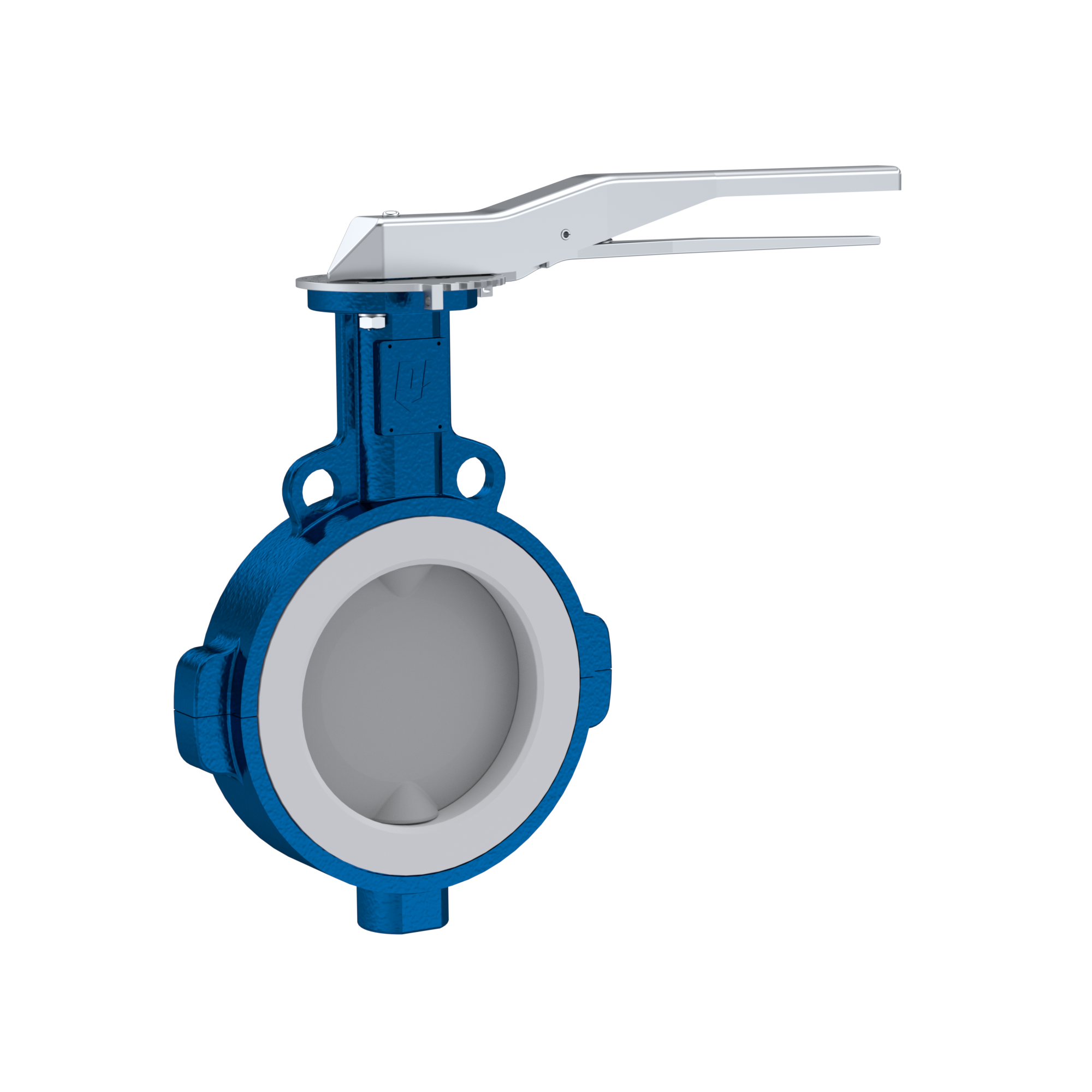 PFA-Absperrklappe PTFE AK09 DN300 PN10-PN16 Rasthebel Silikon Einlage