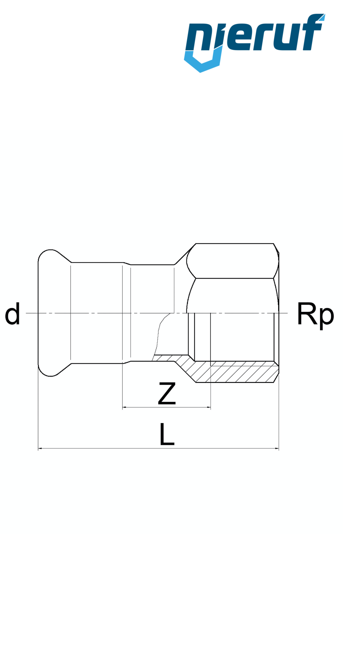 Übergangsmuffe Pressfitting I DN20 - 22,0 mm Innengewinde 1" Zoll Edelstahl