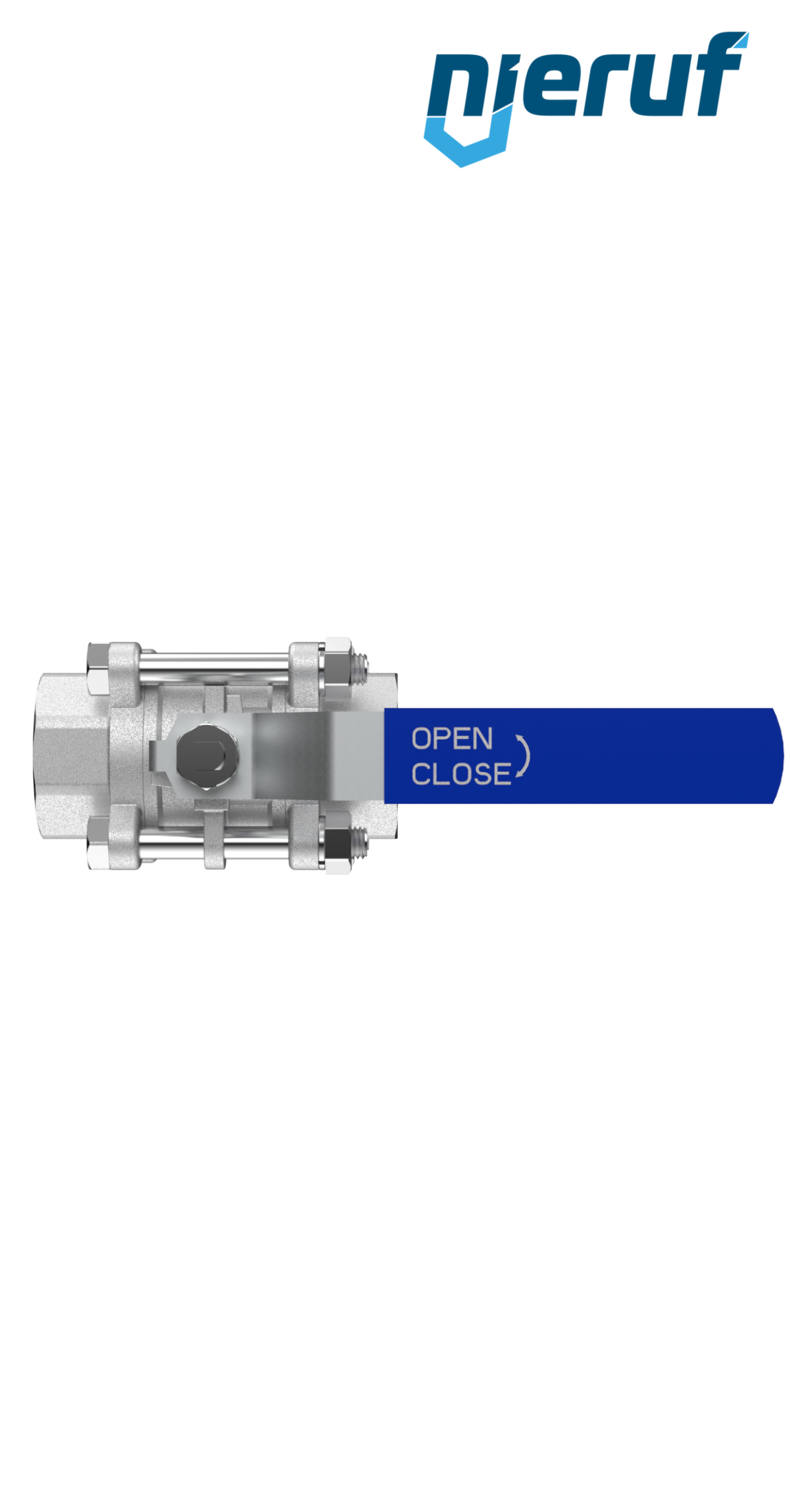 Edelstahl-Kugelhahn DN40 - 1 1/2" Zoll GK04 Innengewinde