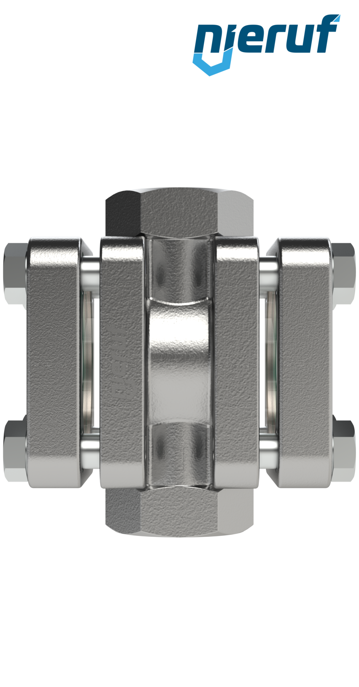 Schauglas DN15 - 1/2" Zoll Stahlguss Borosilikatglas Version mit Klappe