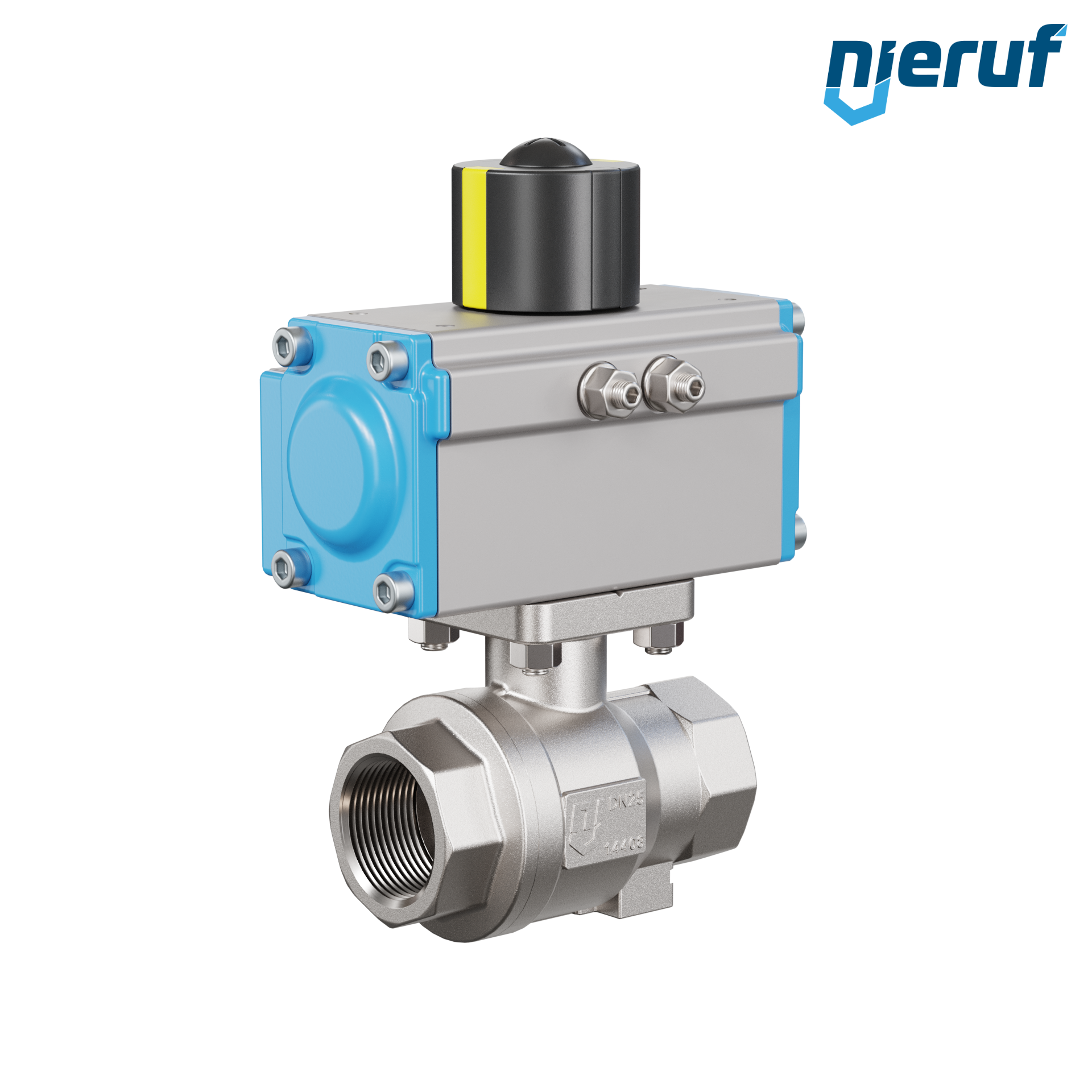 valvola a sfera pneumatica DN25 - 1" pollici azionamento rotativo a doppio effetto PK02