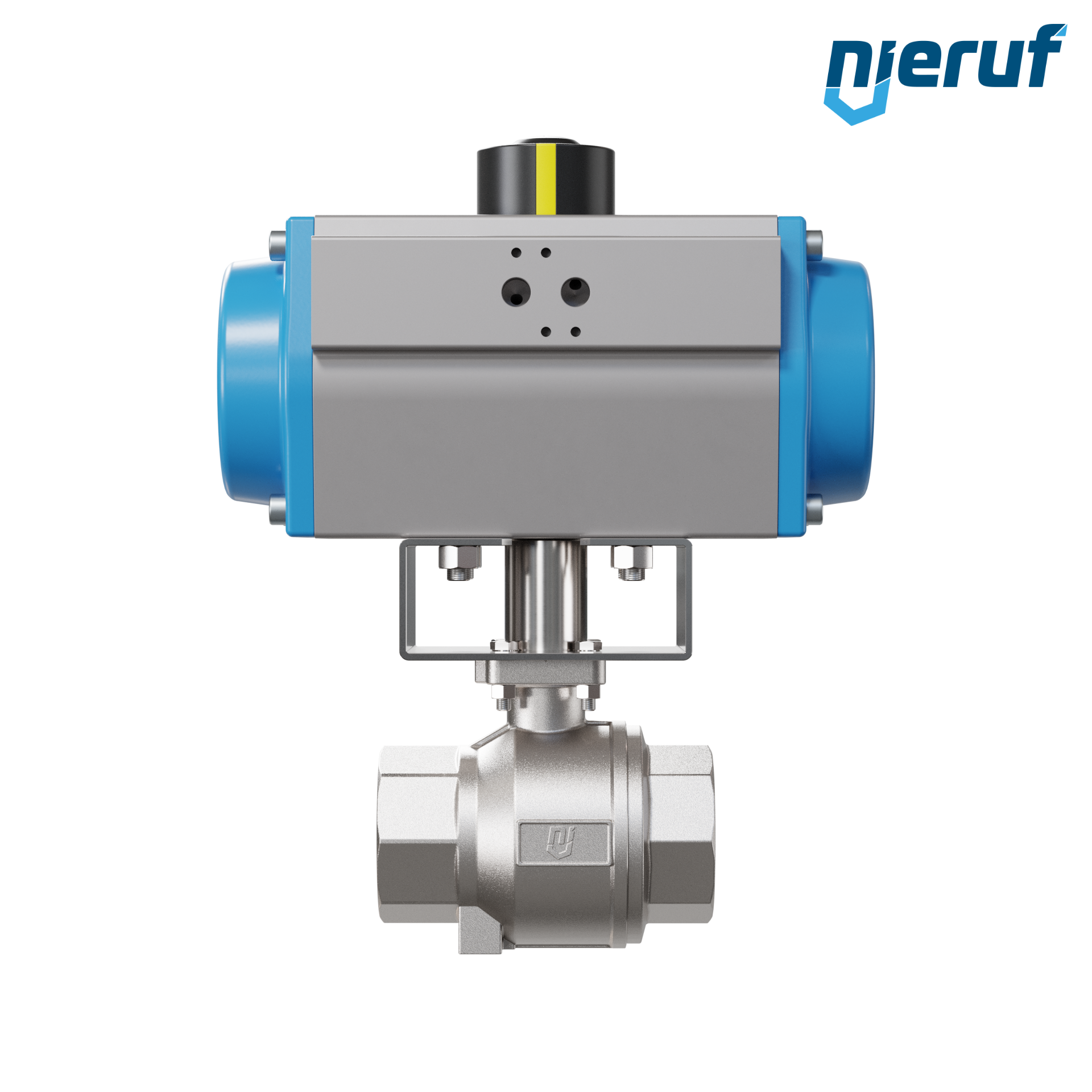 valvola a sfera con attuatore pneumatico DN50 - 2" pollici acciaio inossidabile azionamento rotativo a effetto semplice apertura a molla PK02 DVGW W