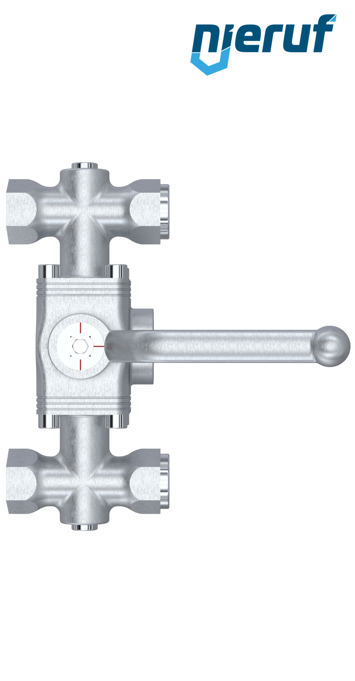 Wechsel-Kugelhahn DN15 - 1/2" Zoll GK16 L-Bohrung Eingang Innengewinde 3/4" Zoll