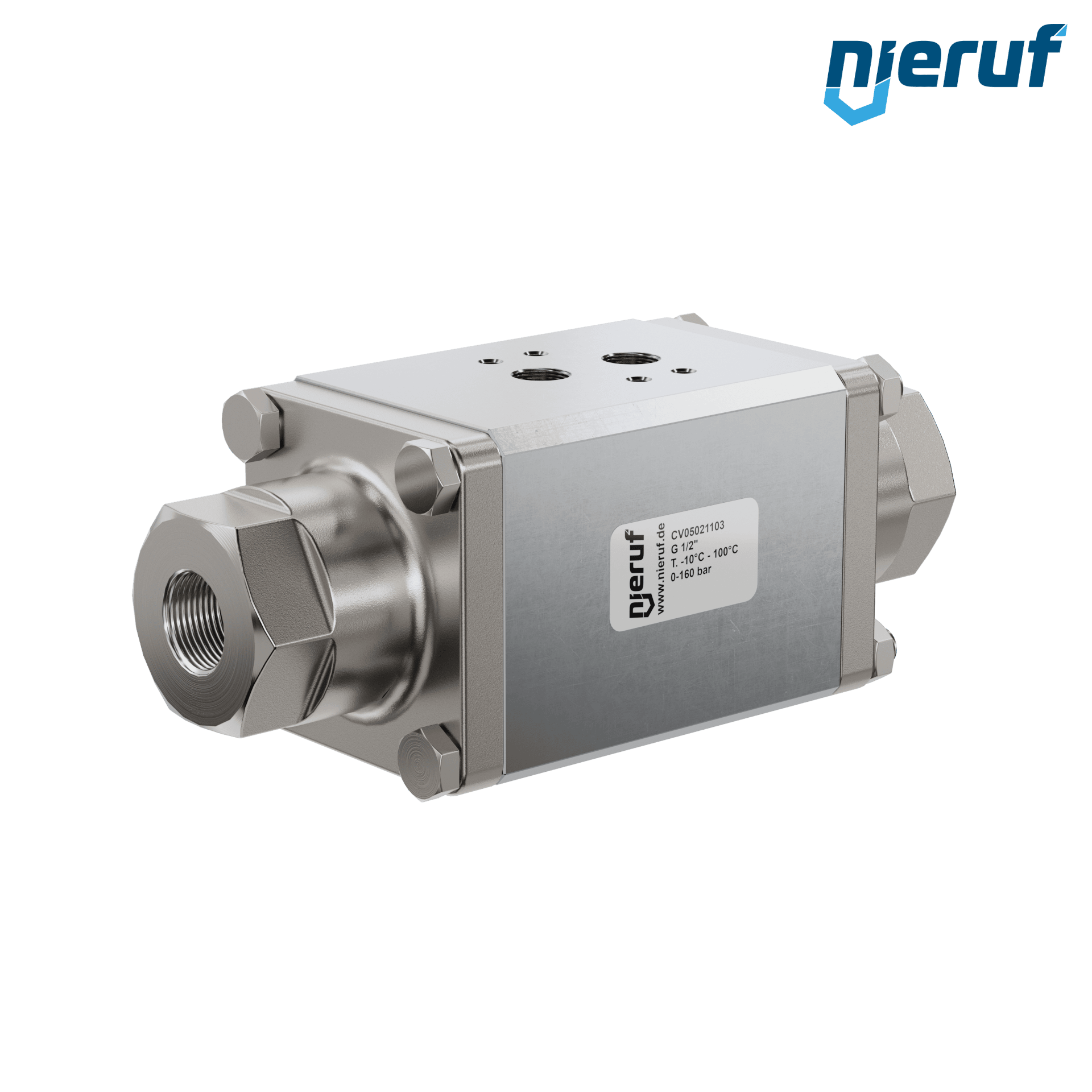 2/2-Wege-Coaxial-Ventil CV05 1/2" Zoll IG - DN15 Edelstahl max. 160 bar NO - für Wasser Anwendung