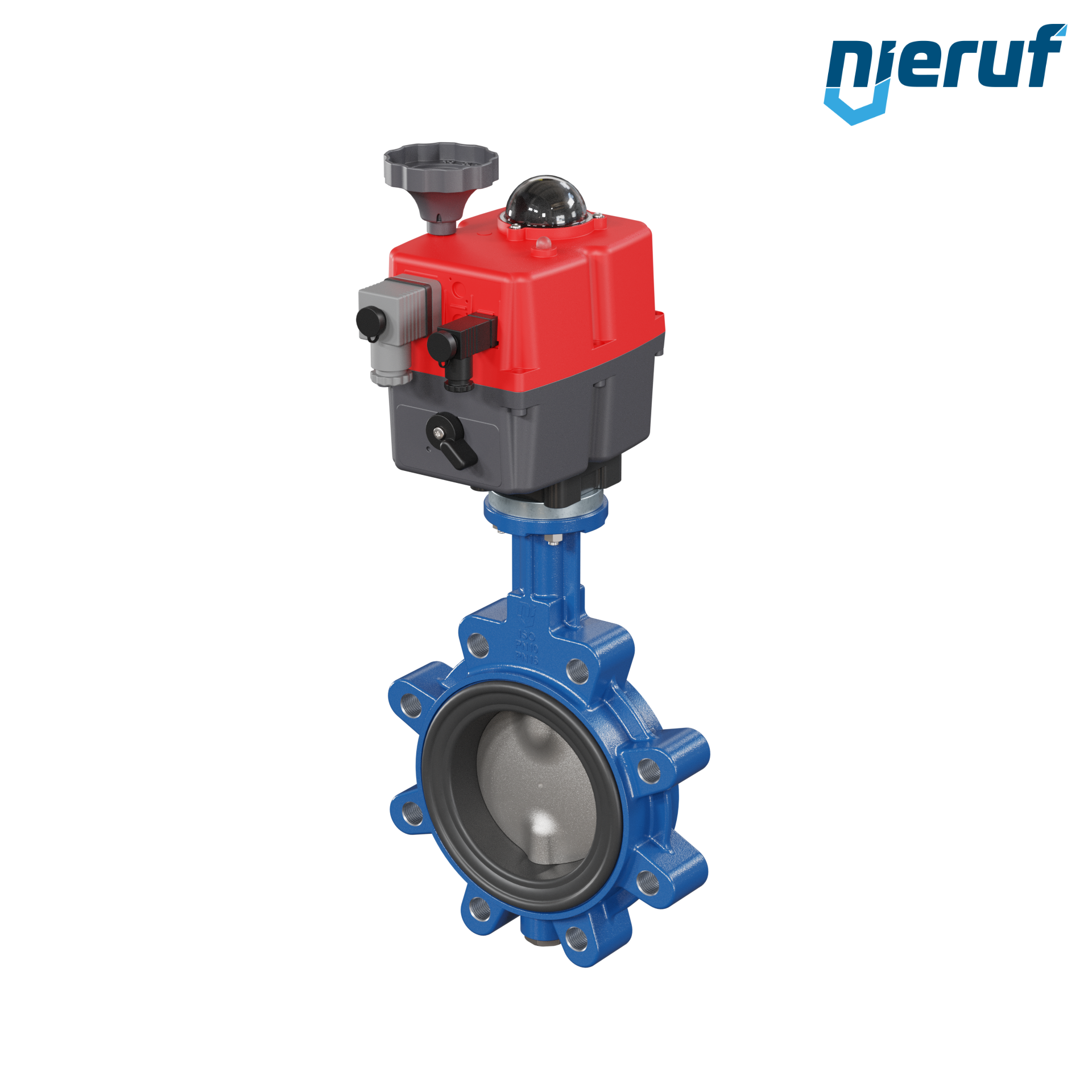 Absperrklappe DN 100 mit Gewindeaugen elektrischer Antrieb 24-240V FPM