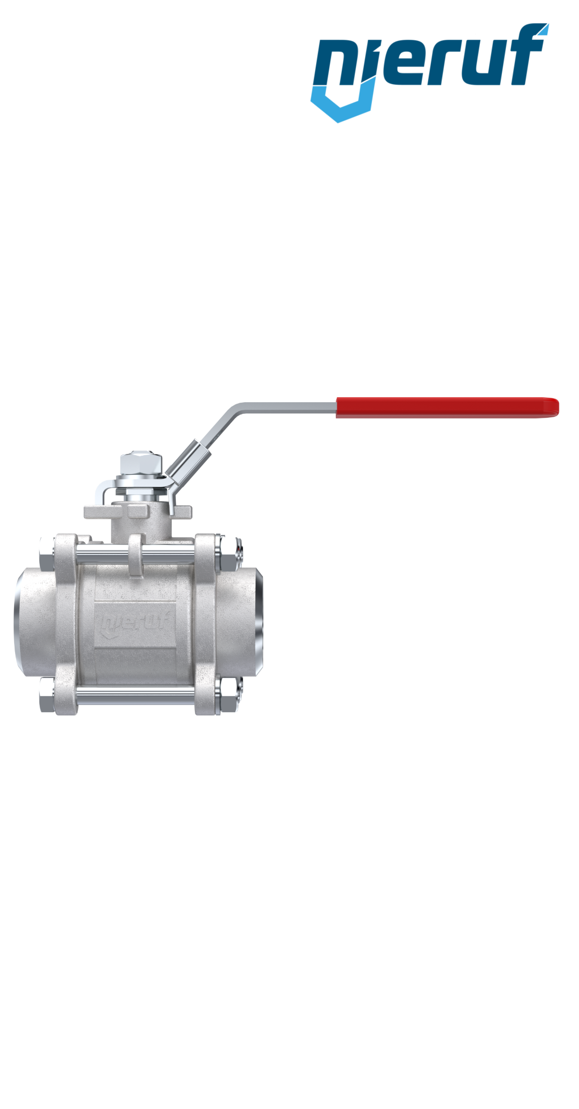 Dreiteiliger Edelstahl-Kugelhahn DN8 - 1/4" Zoll Anschweißende