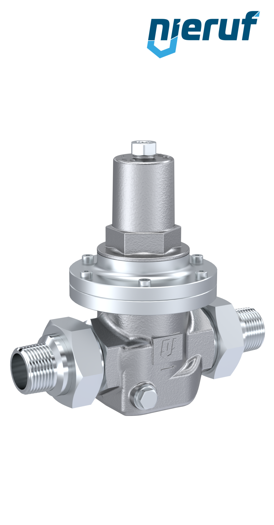 Niederdruck-Druckminderer Außengewinde 1" Zoll DM12 Edelstahl FKM 0,2 - 2,0 bar