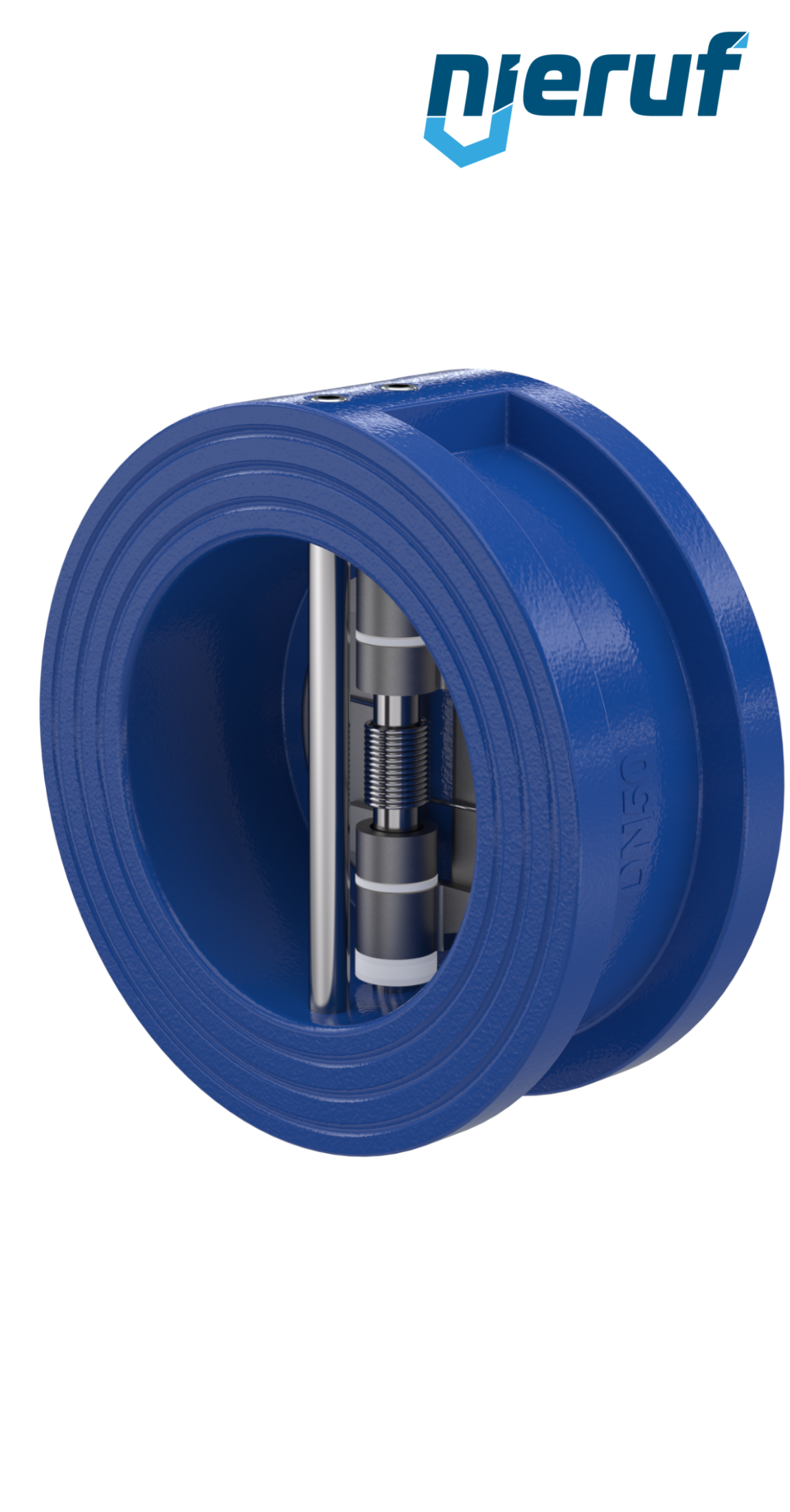 Doppelflügel-Rückschlagklappe DN50 ANSI150 DR01 ANSI 150 GGG40 epoxid-beschichtet blau 180µm NBR