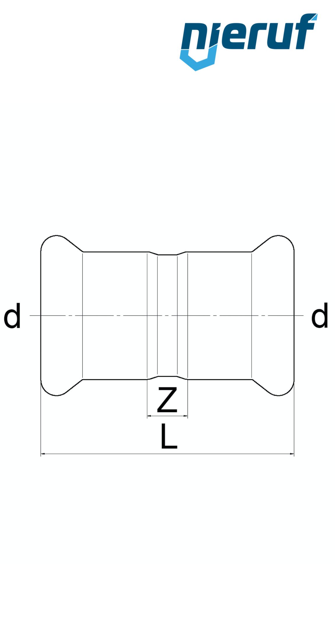 Pressmuffe I x I DN65 - 76,1 mm Edelstahl