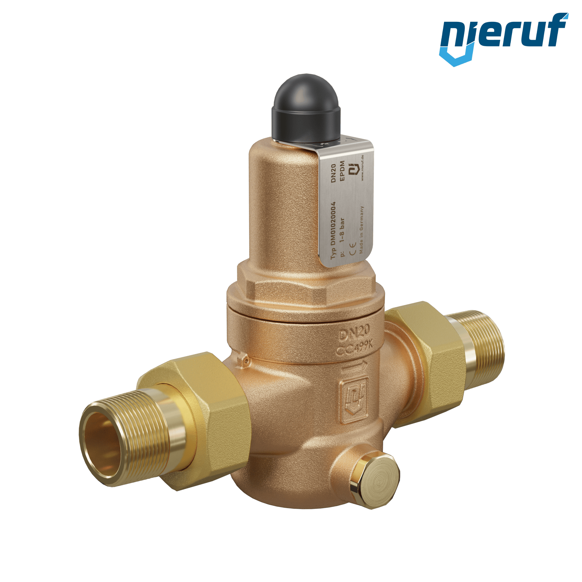 Druckminderer 3/4" Zoll AG DM01 Rotguss EPDM 1,0 - 8,0 bar