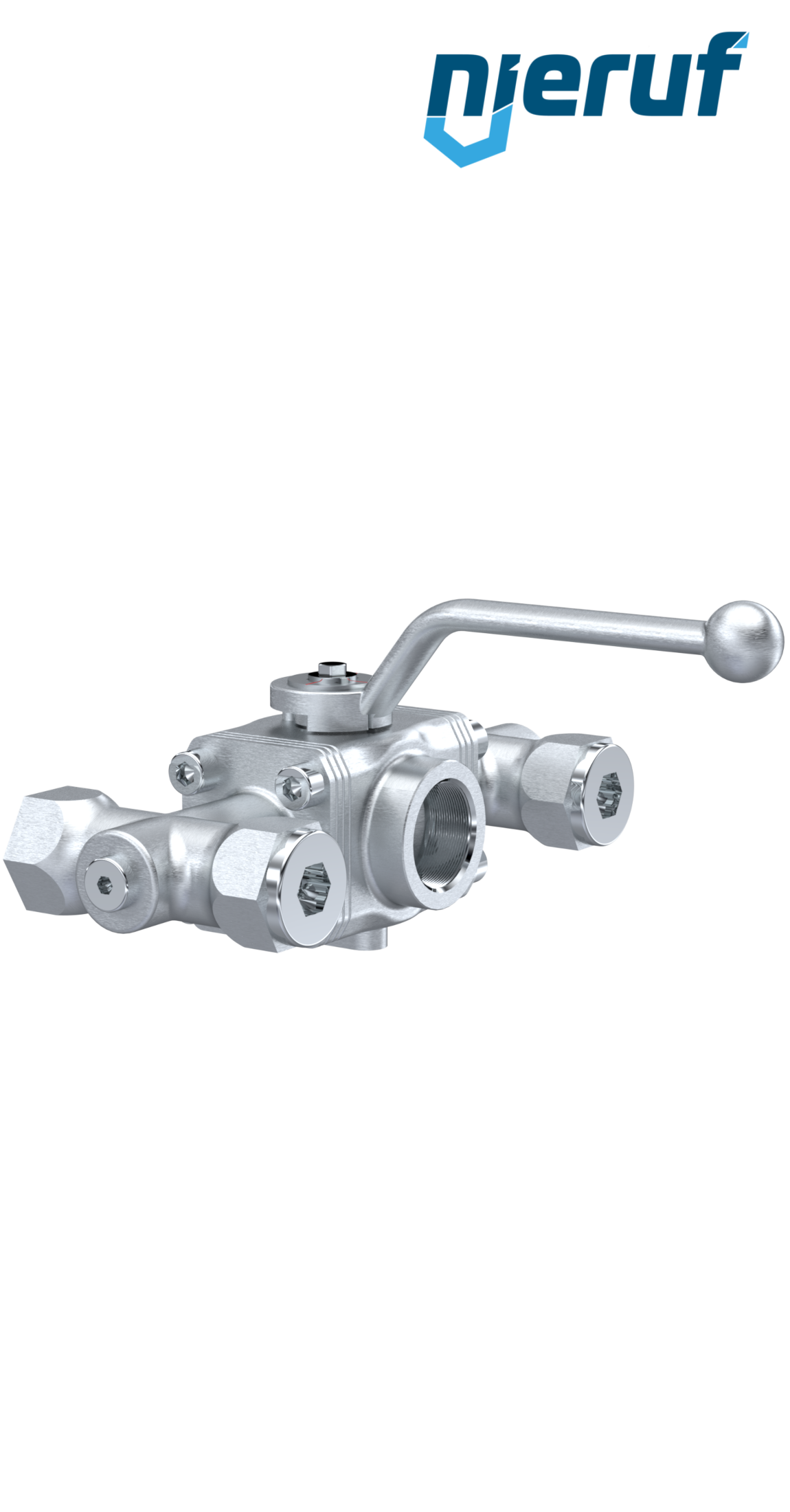 Wechsel-Kugelhahn DN25 - 1" Zoll GK16 L-Bohrung Eingang Innengewinde 1 1/4" Zoll