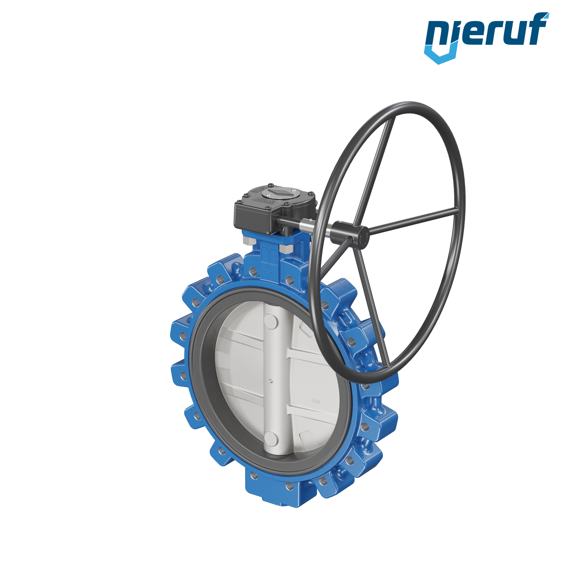Absperrklappe AK02 DN 400 PN10 FDA Konform Schneckenradgetriebe