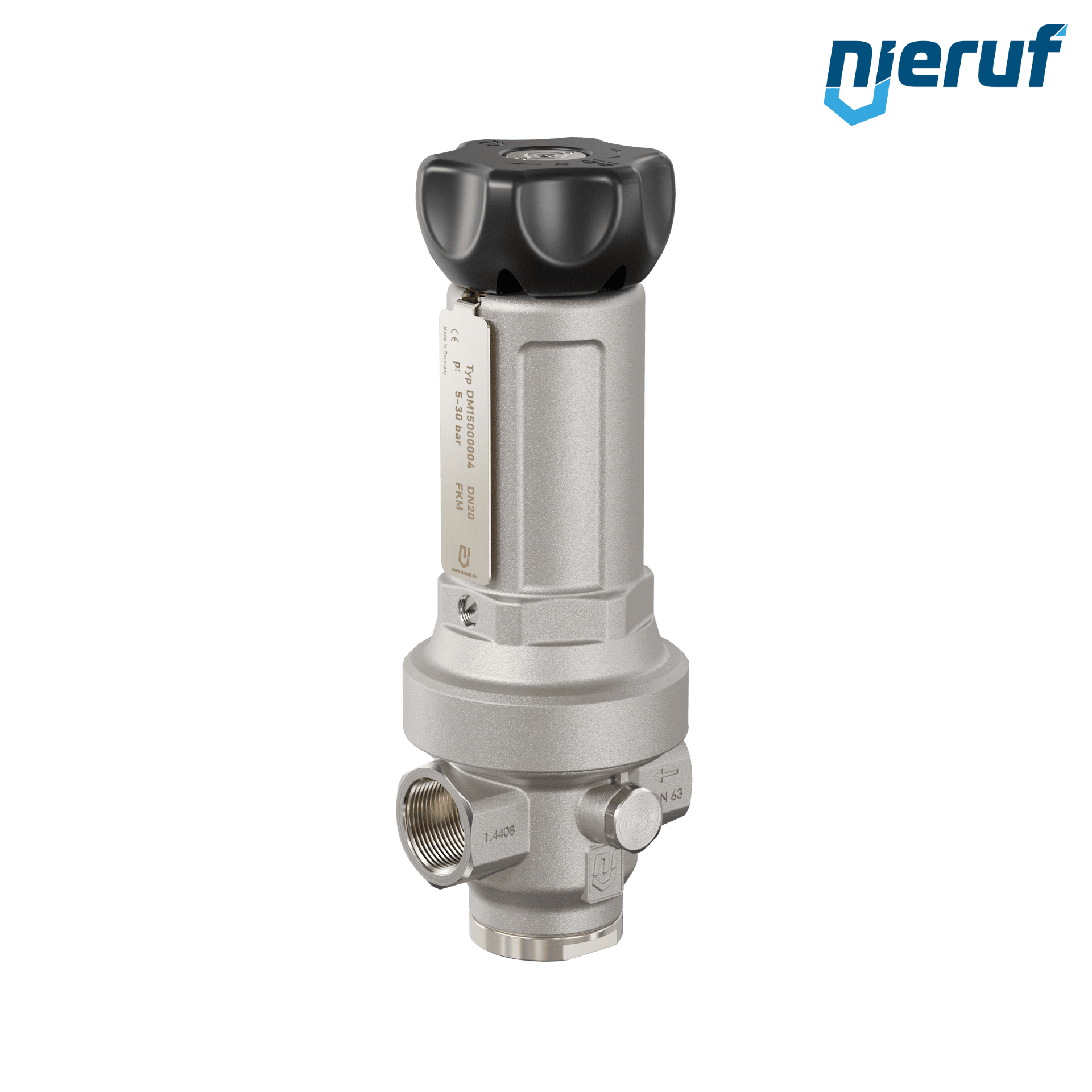 Präzisions-Druckregler 3/4" Zoll DM15 Edelstahl FKM 5,0 - 30,0 bar