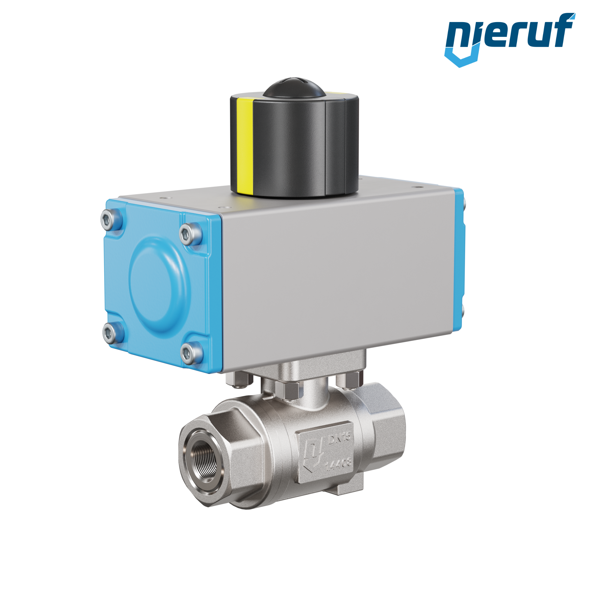 valvola a sfera pneumatica DN8 - 1/4" pollici azionamento rotativo a doppio effetto PK02