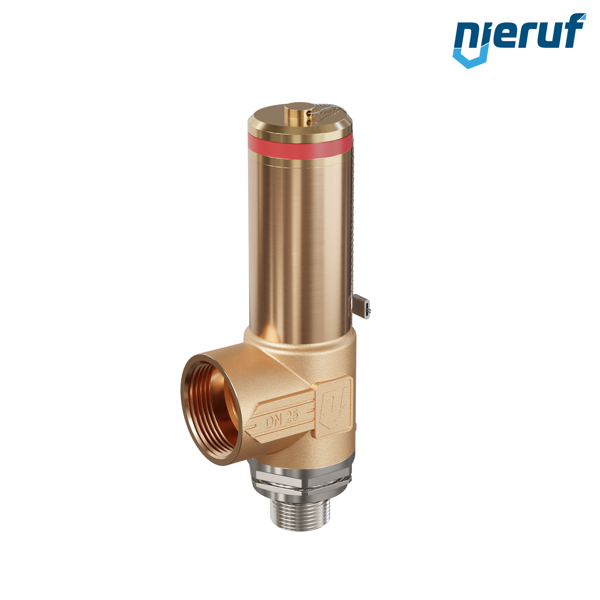 Kryo-Sicherheitsventil ohne Anlüftung DN15 1/2" AG x 1" IG SV18, Edelstahl & Rotguss PTFE