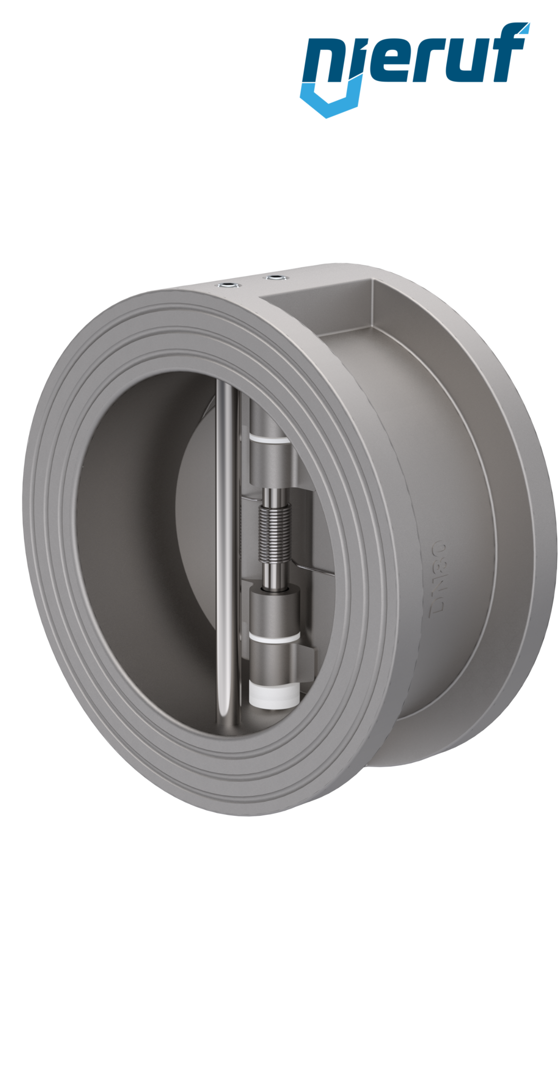 Doppelflügel-Rückschlagklappe DN80 DR03 Edelstahl 1.4408 FKM (Viton)