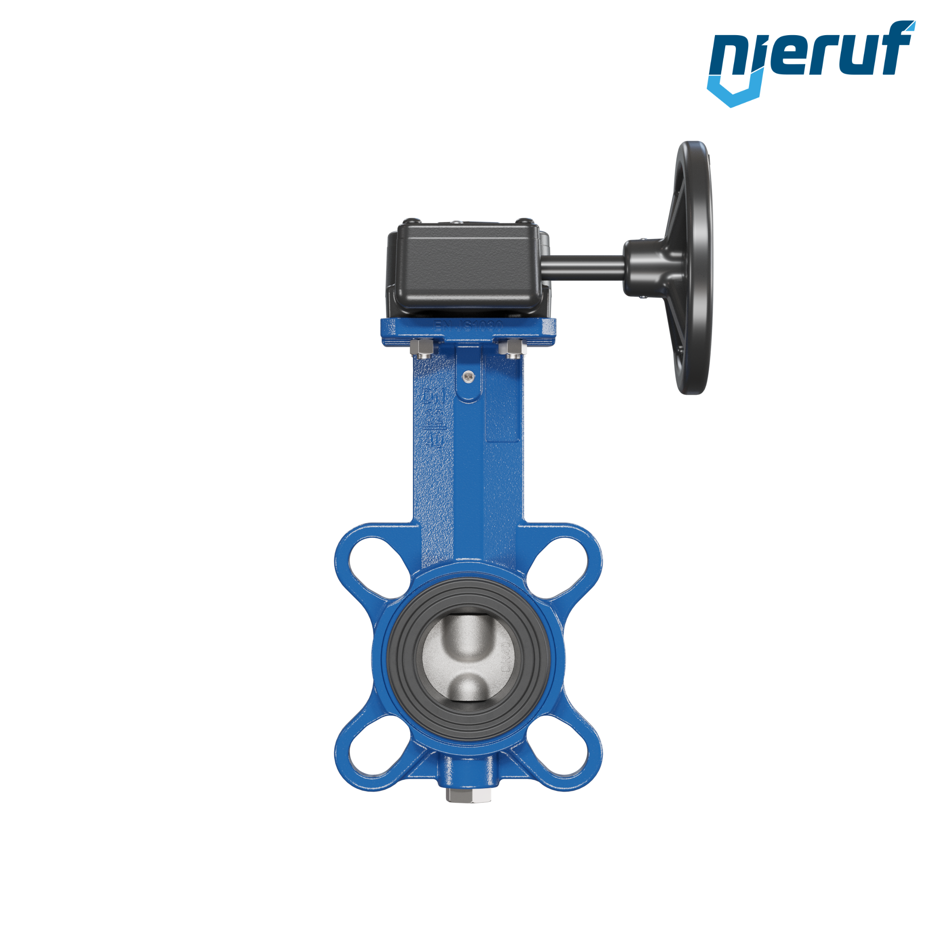 Absperrklappe DN 40 PN6-PN10-PN16 & ANSI150 AK01 FPM Schneckenradgetriebe