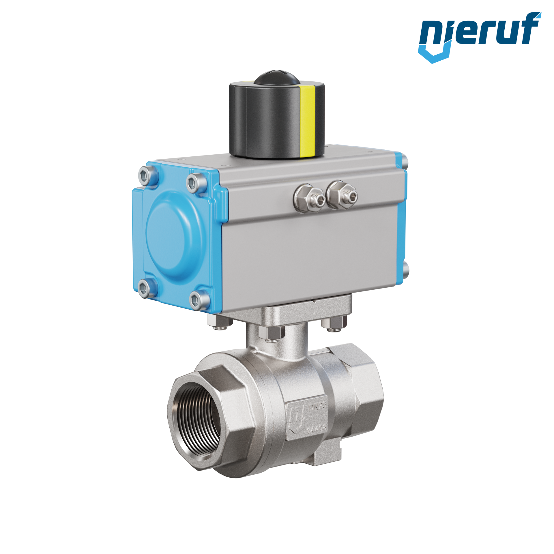 valvola a sfera pneumatica DN25 - 1" pollici azionamento rotativo a doppio effetto PK02